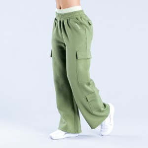 Calça Jogger DFYNE Lanyi Edit Wide Leg Cargo Feminino Verdes Escuro | UPHASE182