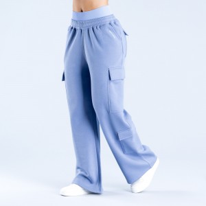 Calça Jogger DFYNE Lanyi Edit Wide Leg Cargo Feminino Azuis | SKAMUP906