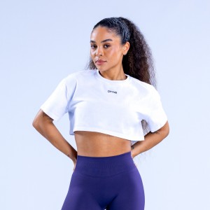 Camiseta DFYNE Revive Crop Feminino Branco | LSOBYJ149