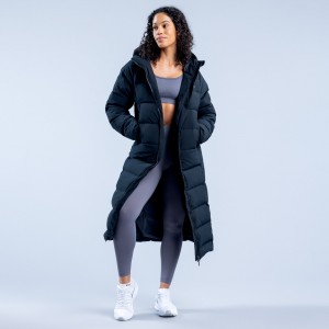 Jaquetas DFYNE Revive Long Down Feminino Pretas | ZQUCXK817