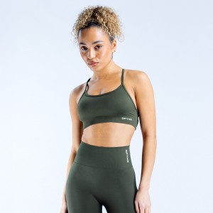 Sutiã Esportivo DFYNE Dynamic Backless Feminino Verde Oliva | JXLKIC095