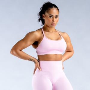 Sutiã Esportivo DFYNE Dynamic Mist Backless Feminino Luz Rosa Rosa Branco | PMWXEK473