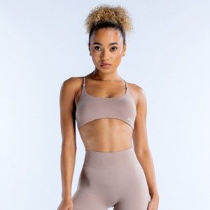 Sutiã Esportivo DFYNE Dynamic Twist Back Feminino Bege | LINOTM493