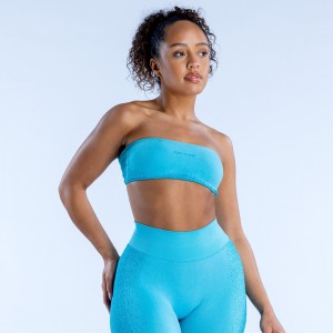 Sutiã Esportivo DFYNE Ignite Bandeau Feminino Luz Turquesa | GXEVUI783