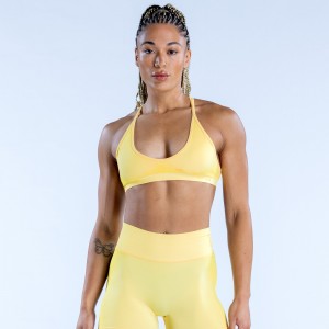 Sutiã Esportivo DFYNE Ignite Cross Back Feminino Limão | QOKHTU672