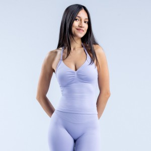 Top DFYNE Impact Longline Strappy Feminino Roxo | MTHWAD972