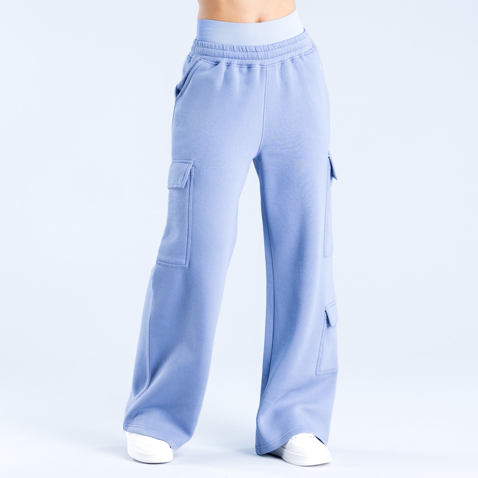 Calça Jogger DFYNE Lanyi Edit Wide Leg Cargo Feminino Azuis | SKAMUP906