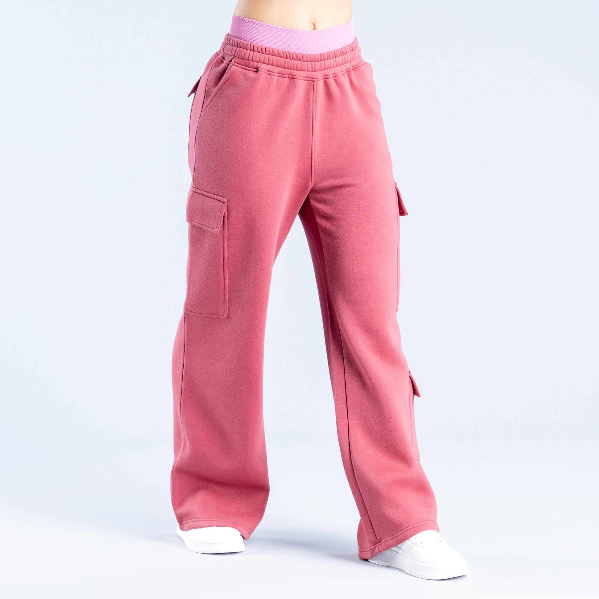 Calça Jogger DFYNE Lanyi Edit Wide Leg Cargo Feminino Rosa Escuro | DICAME531