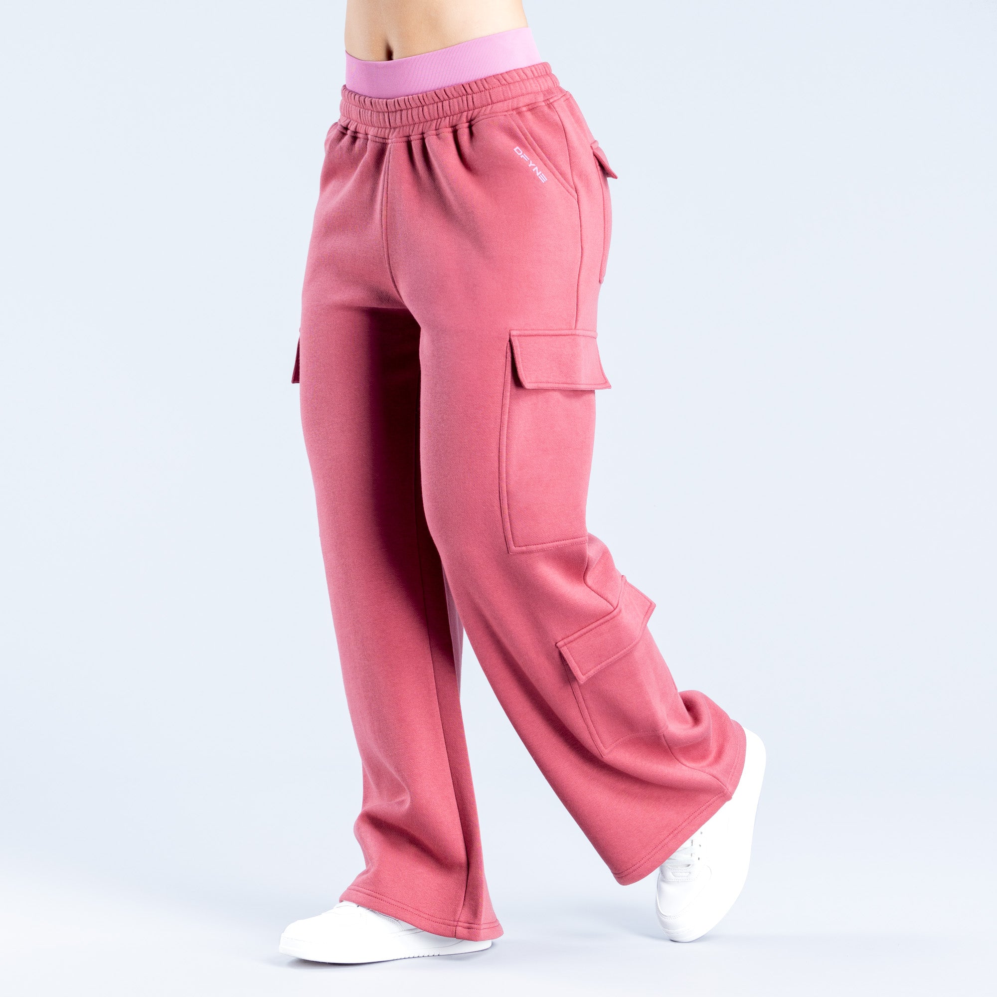 Calça Jogger DFYNE Lanyi Edit Wide Leg Cargo Feminino Rosa Escuro | DICAME531