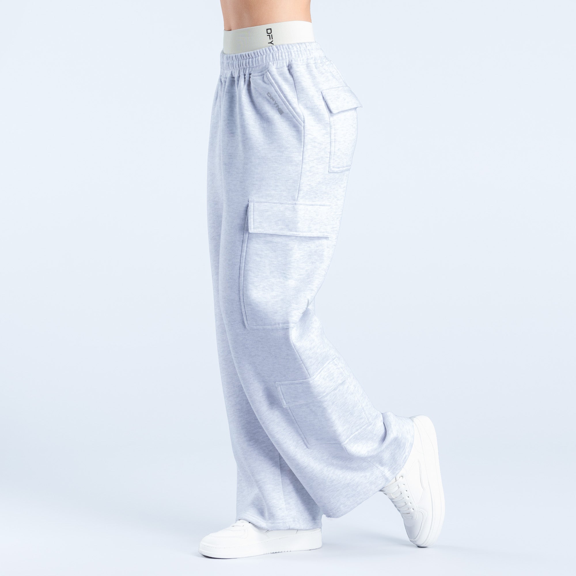 Calça Jogger DFYNE Lanyi Edit Wide Leg Cargo Feminino Cinzentas | FRWMEU057