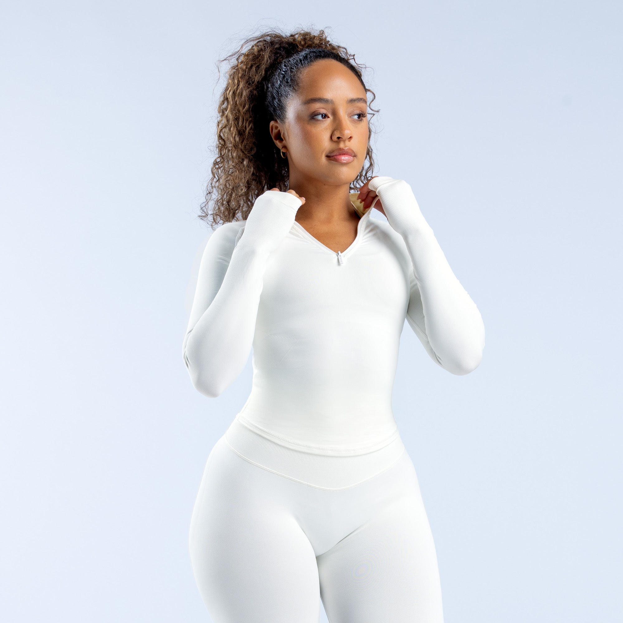 Jaquetas DFYNE Impact Half Zippy Feminino Branco | GPRVLS018
