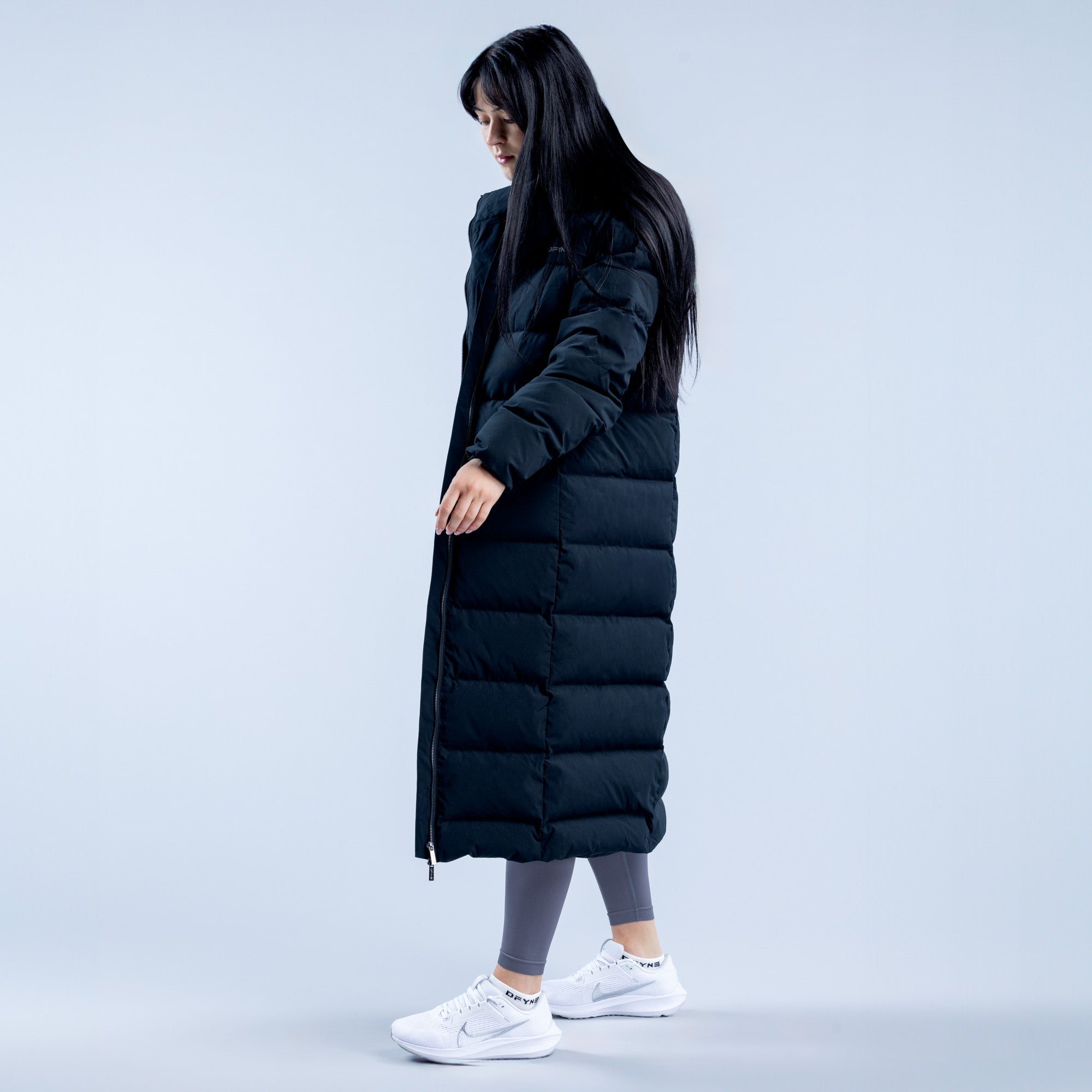 Jaquetas DFYNE Revive Long Down Feminino Pretas | ZQUCXK817