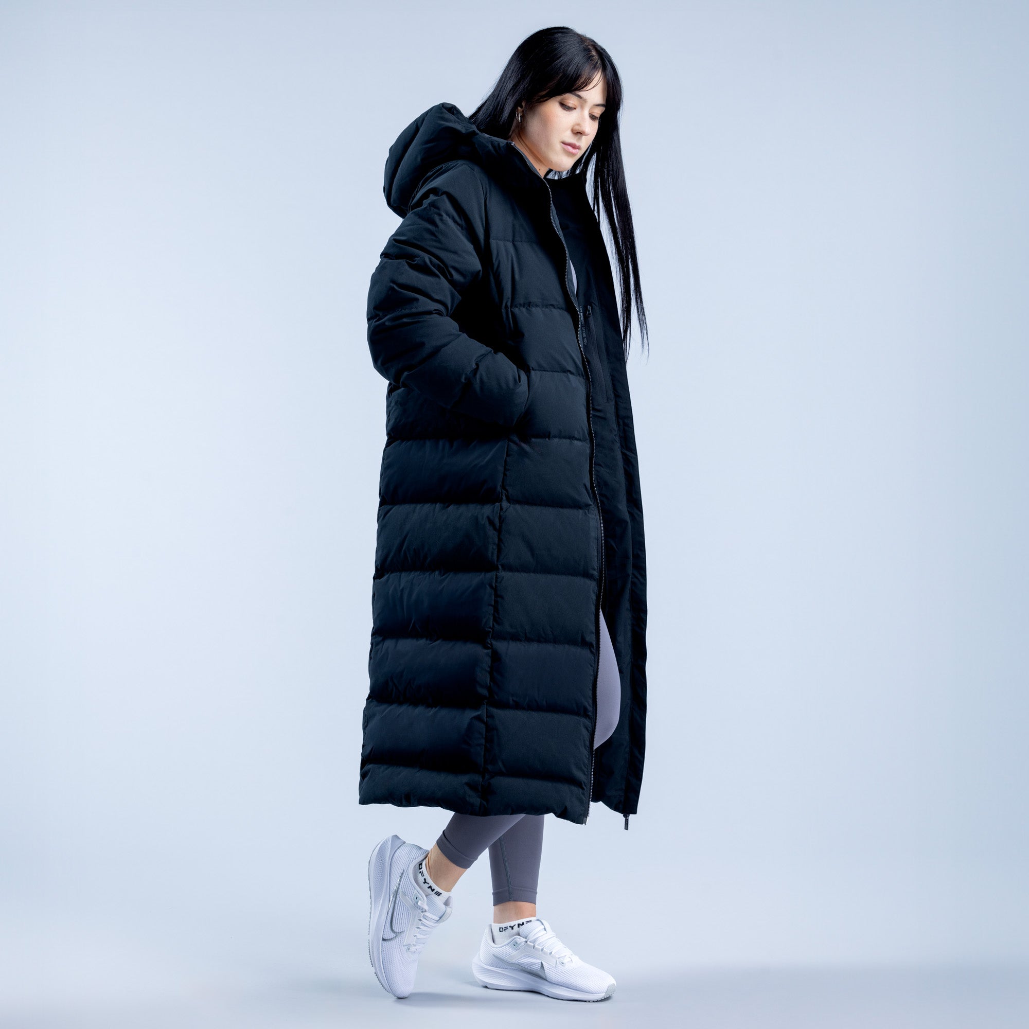 Jaquetas DFYNE Revive Long Down Feminino Pretas | ZQUCXK817
