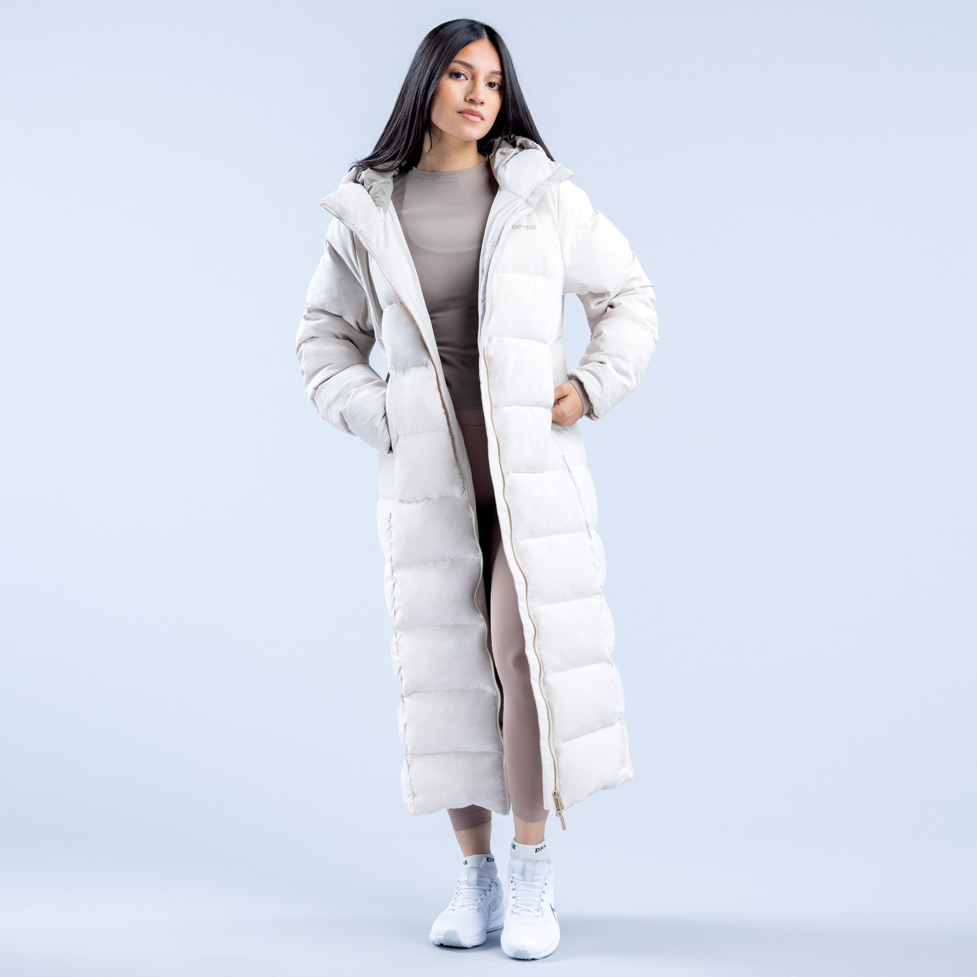 Jaquetas DFYNE Revive Long Down Feminino Branco | IQBXZT541