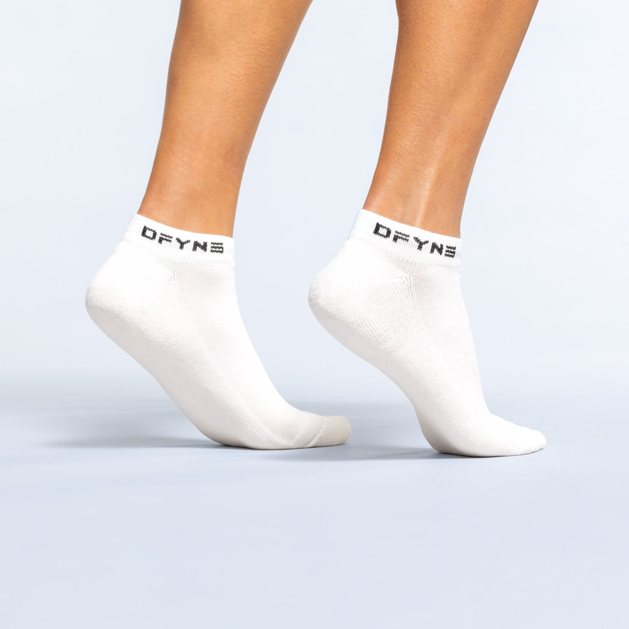 Meias DFYNE Revive Ankle Feminino Branco Pretas | LVZDYP724