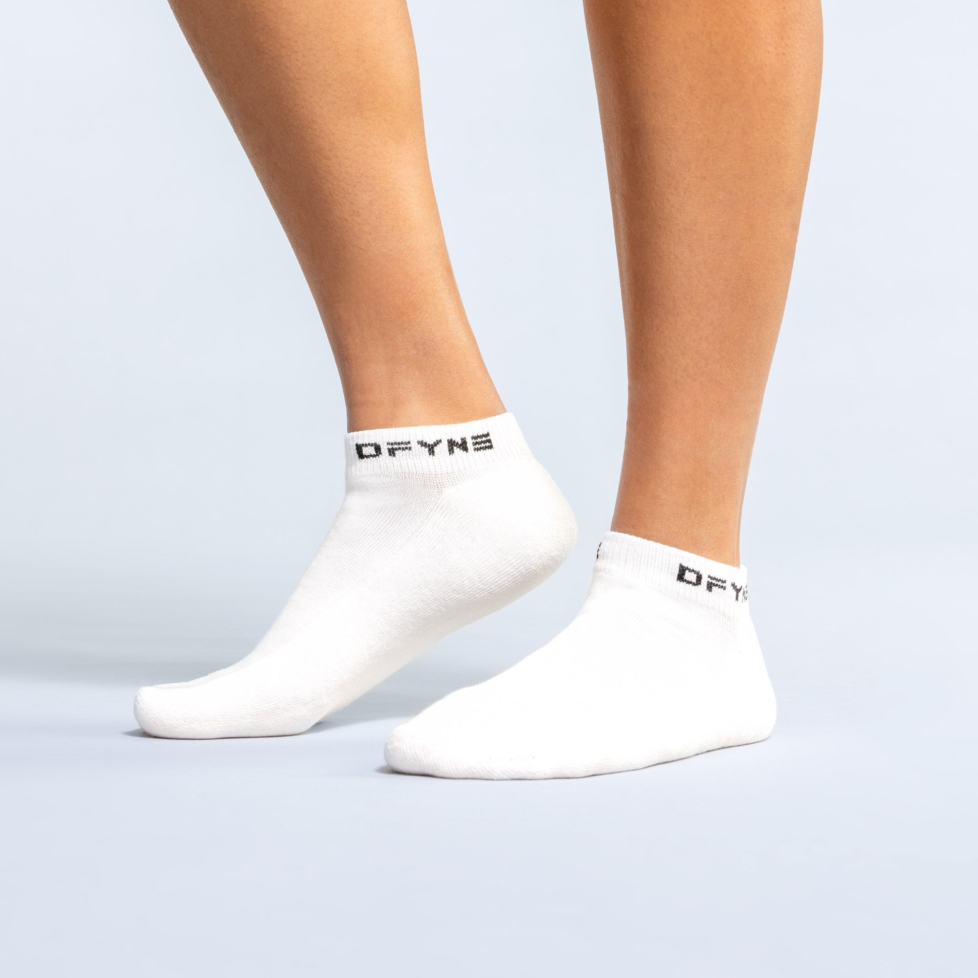 Meias DFYNE Revive Ankle Feminino Branco Pretas | LVZDYP724