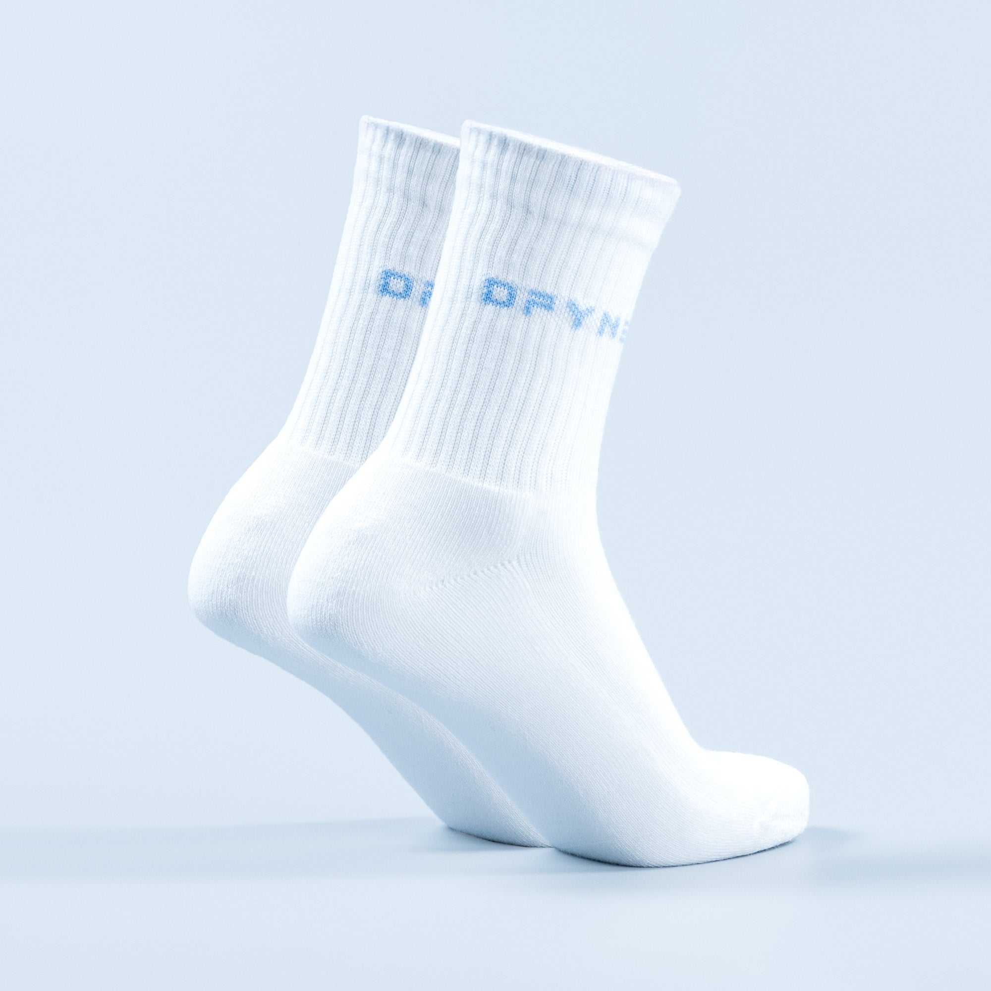 Meias DFYNE Revive Crew Feminino Branco Azuis | QWAVCE278