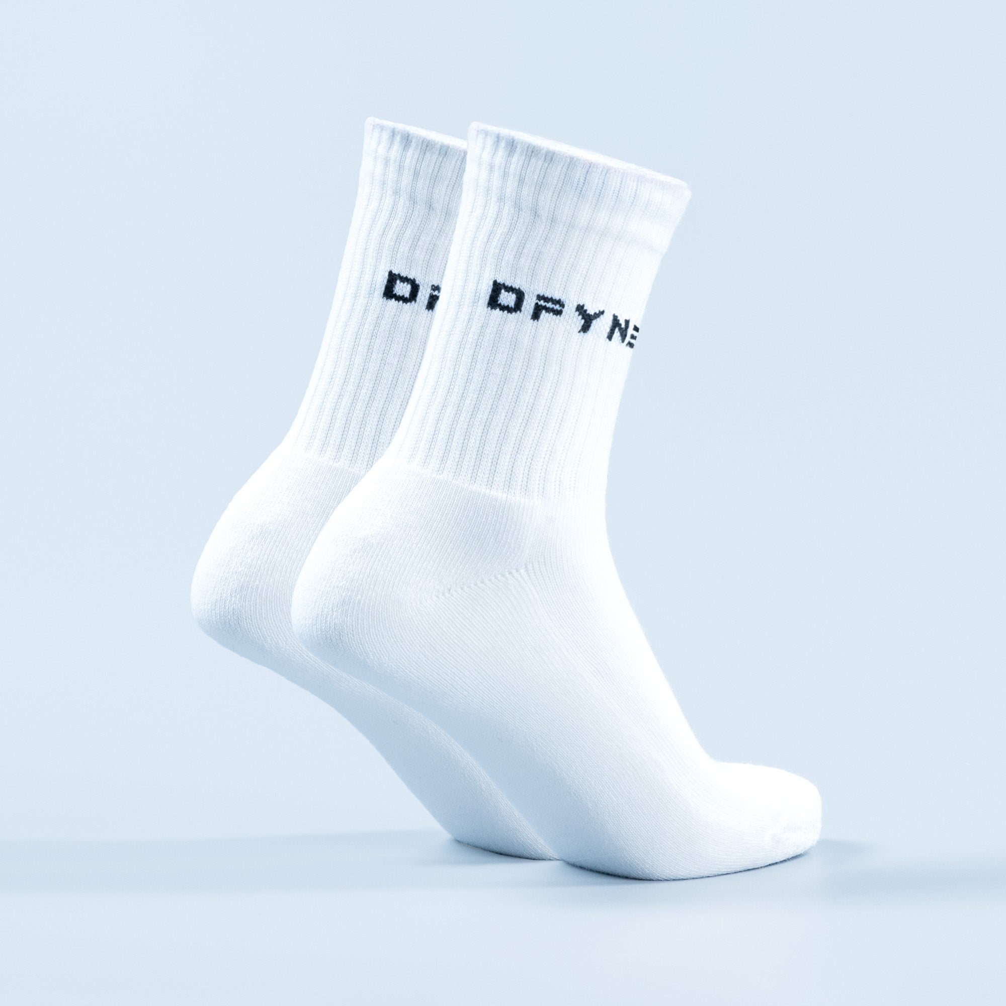 Meias DFYNE Revive Crew Feminino Branco Pretas | LXRGNZ067