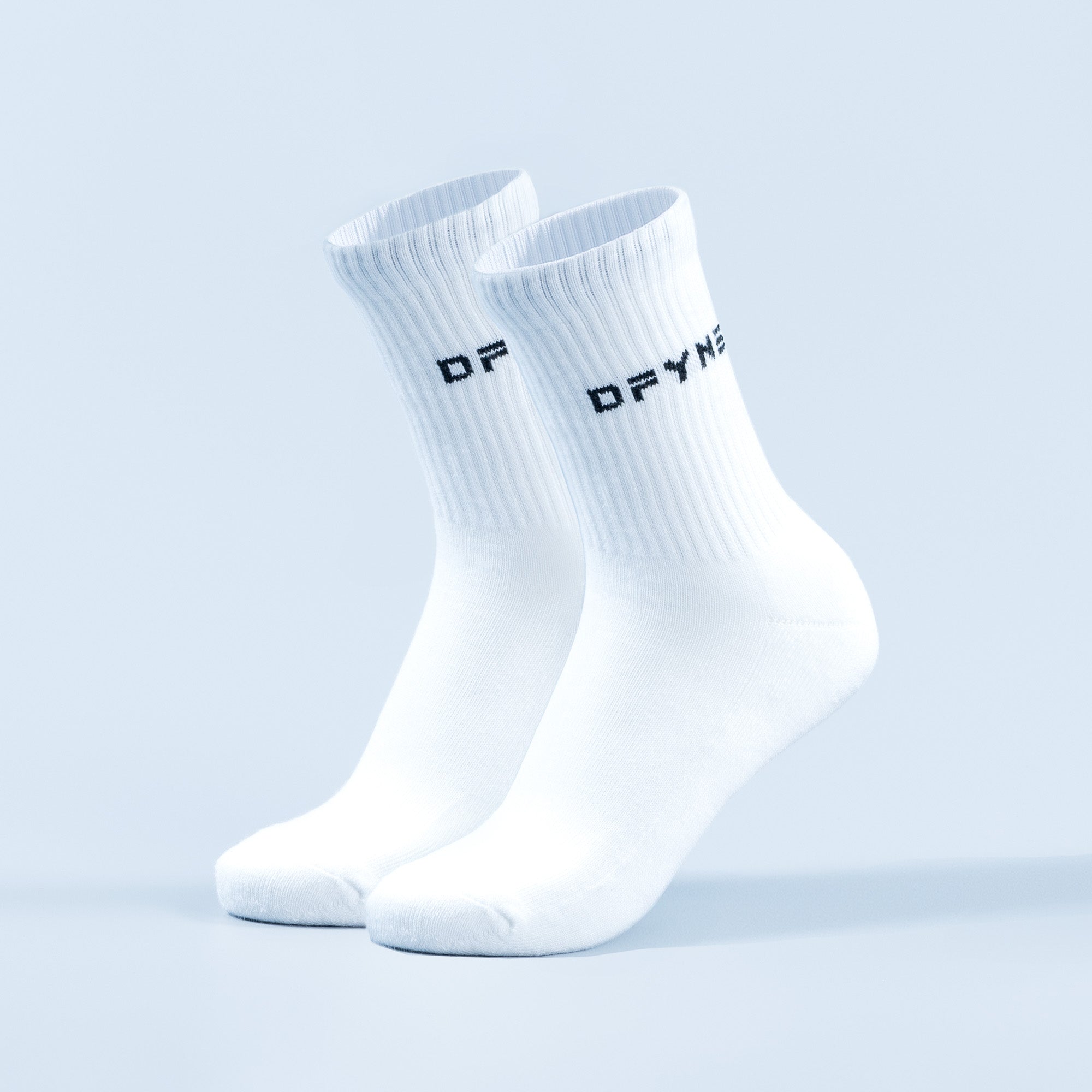 Meias DFYNE Revive Crew Feminino Branco Pretas | LXRGNZ067