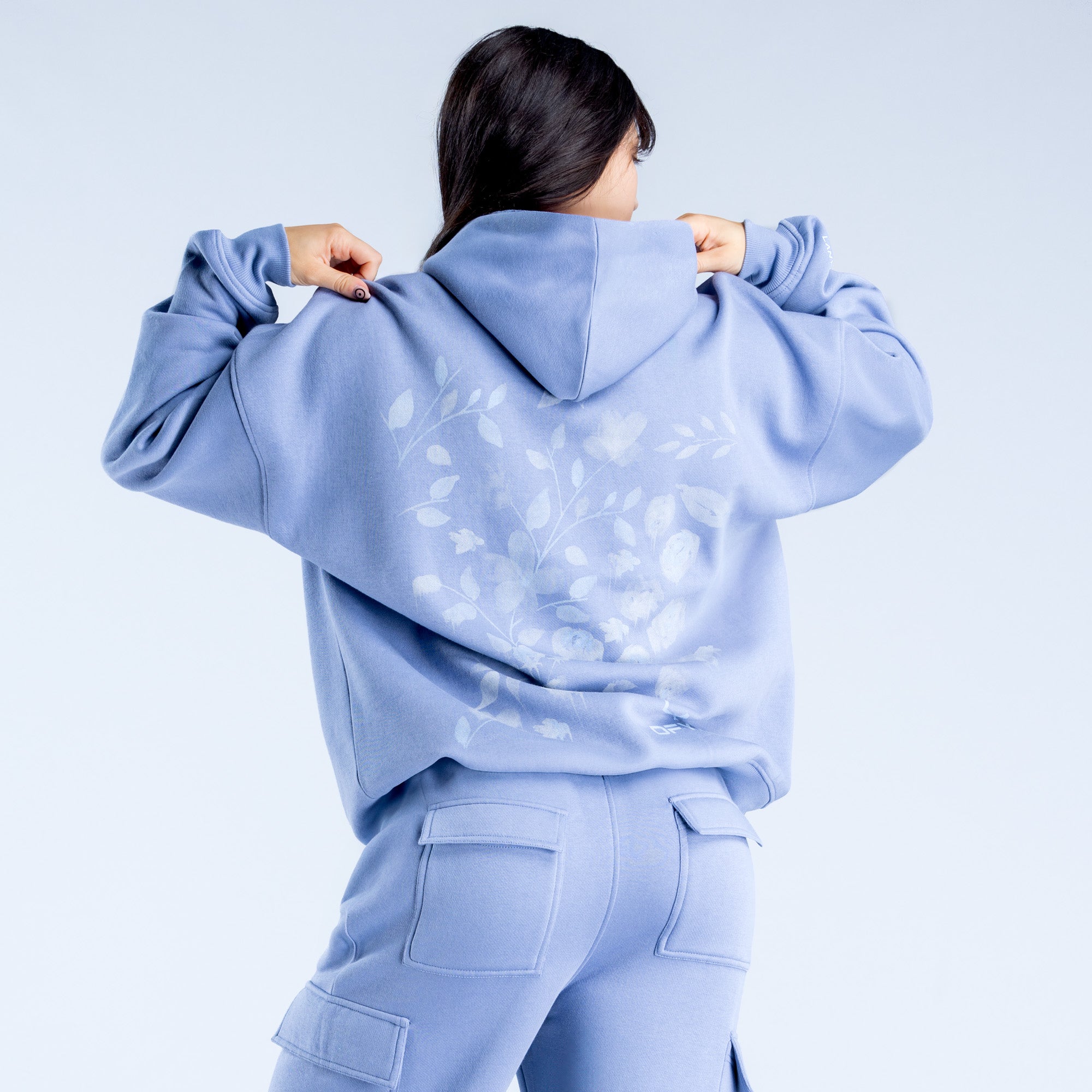 Moletom com Capuz DFYNE Lanyi Edit Oversized Feminino Azuis | UCTNVZ068