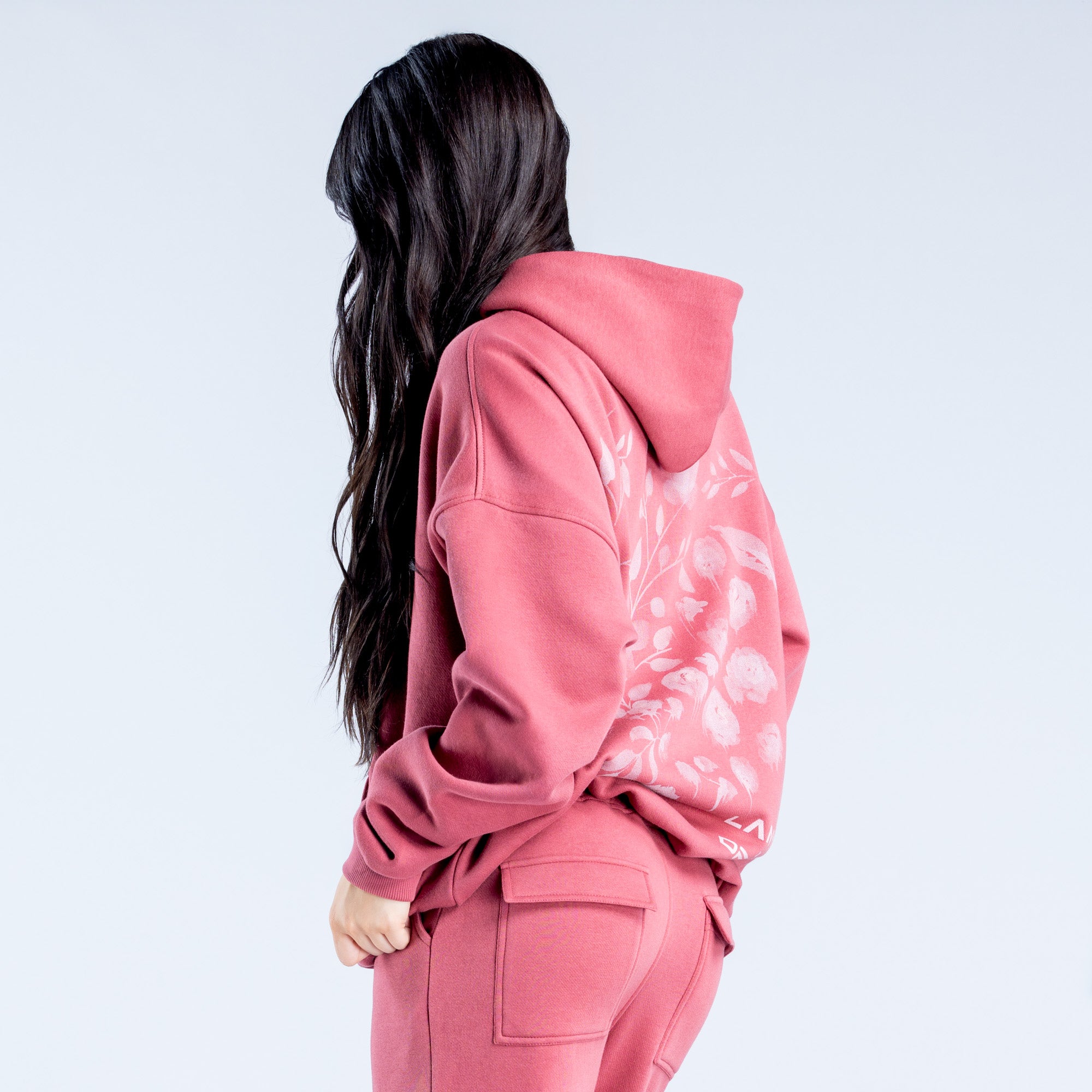 Moletom com Capuz DFYNE Lanyi Edit Oversized Feminino Rosa Escuro | QABCTP960