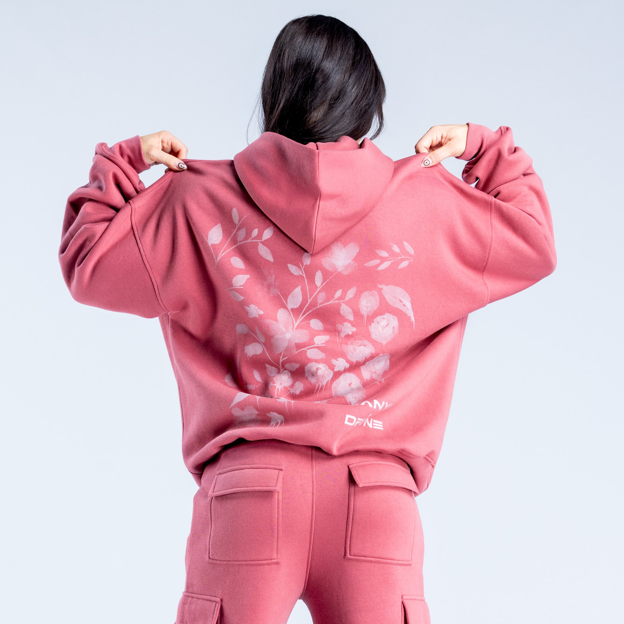 Moletom com Capuz DFYNE Lanyi Edit Oversized Feminino Rosa Escuro | QABCTP960