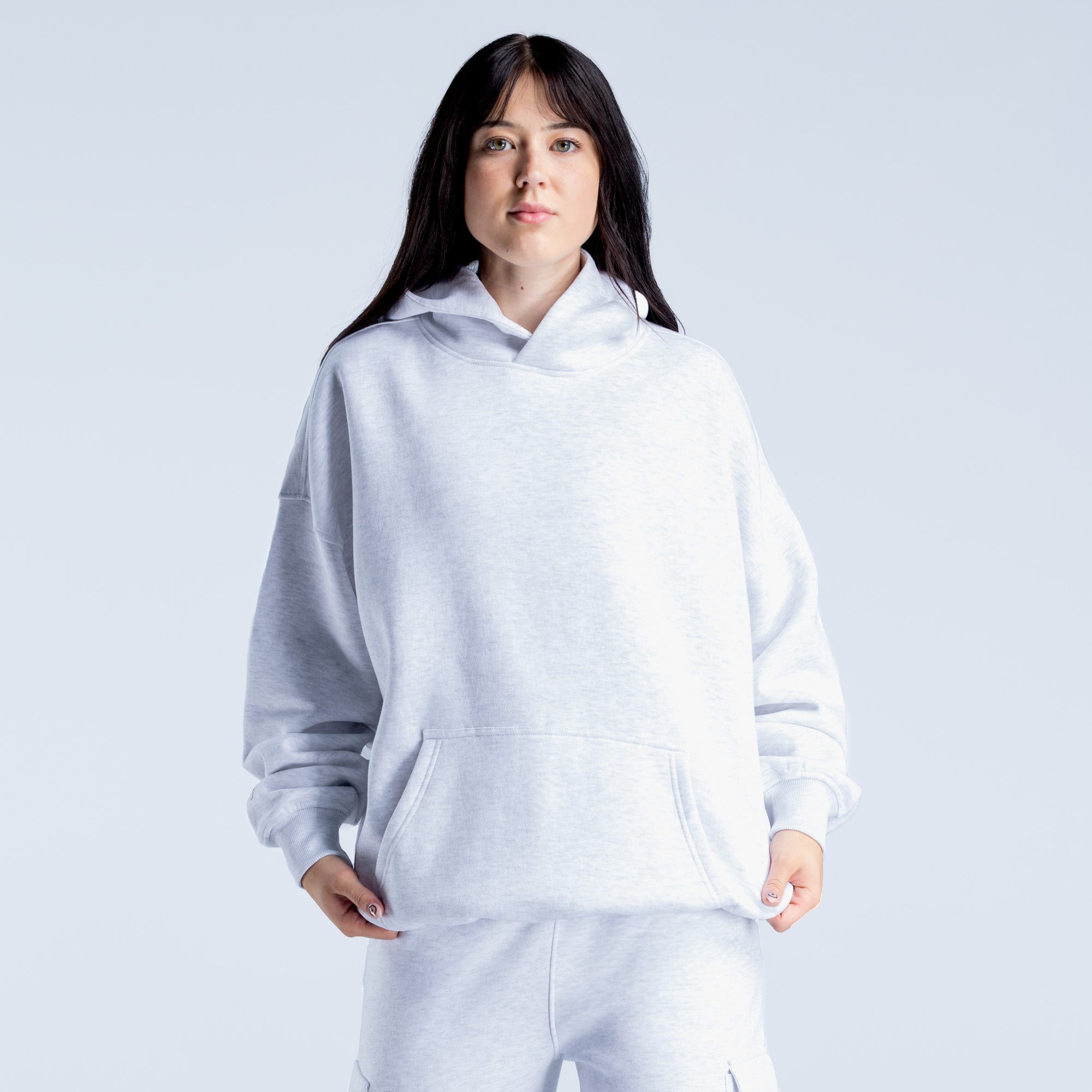 Moletom com Capuz DFYNE Lanyi Edit Oversized Feminino Cinzentas | JRAZNB980