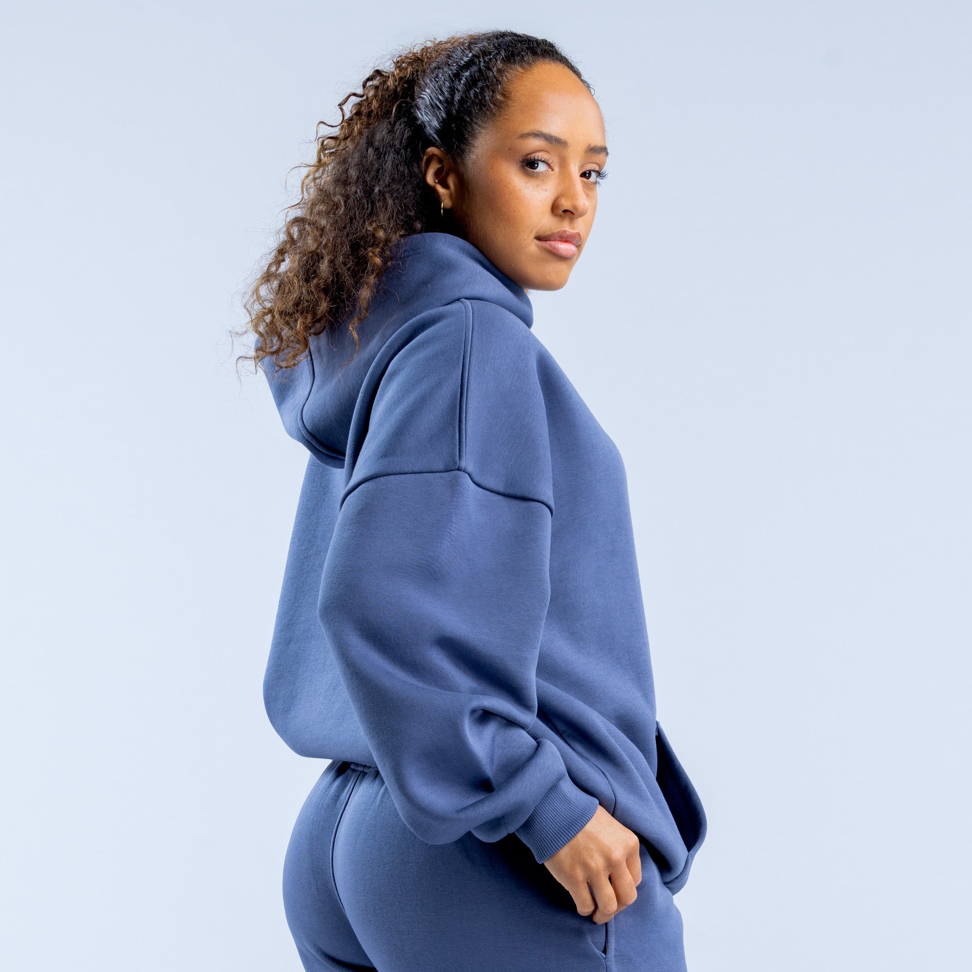 Moletom com Capuz DFYNE Revive Heavy Weight Feminino Azuis Escuro | KCVFYU874