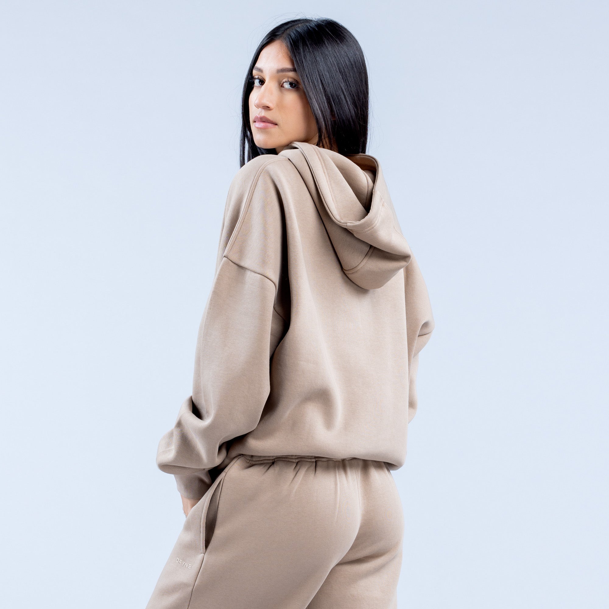 Moletom com Capuz DFYNE Revive Heavy Weight Feminino Bege | HRMUKF429