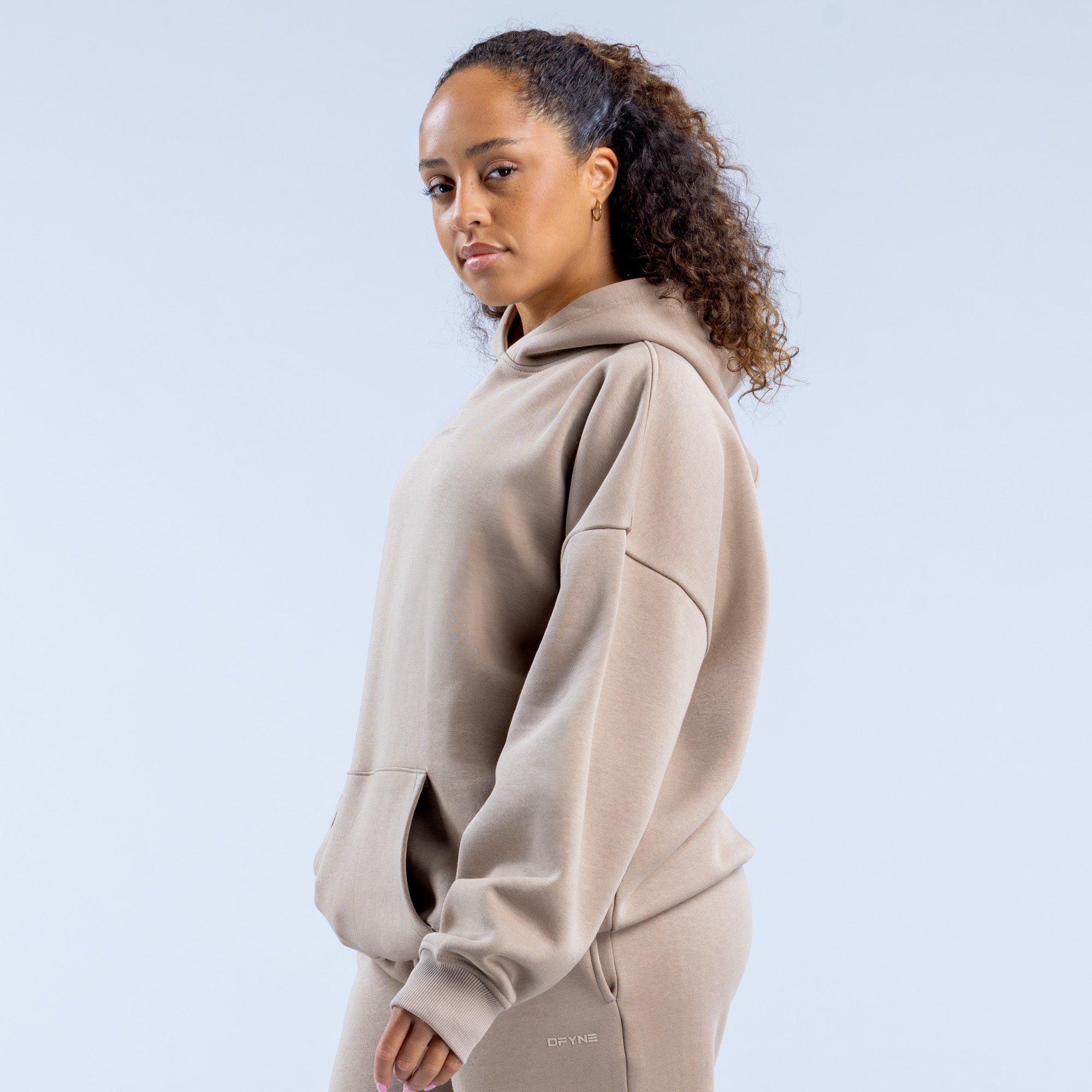Moletom com Capuz DFYNE Revive Heavy Weight Feminino Bege | HRMUKF429