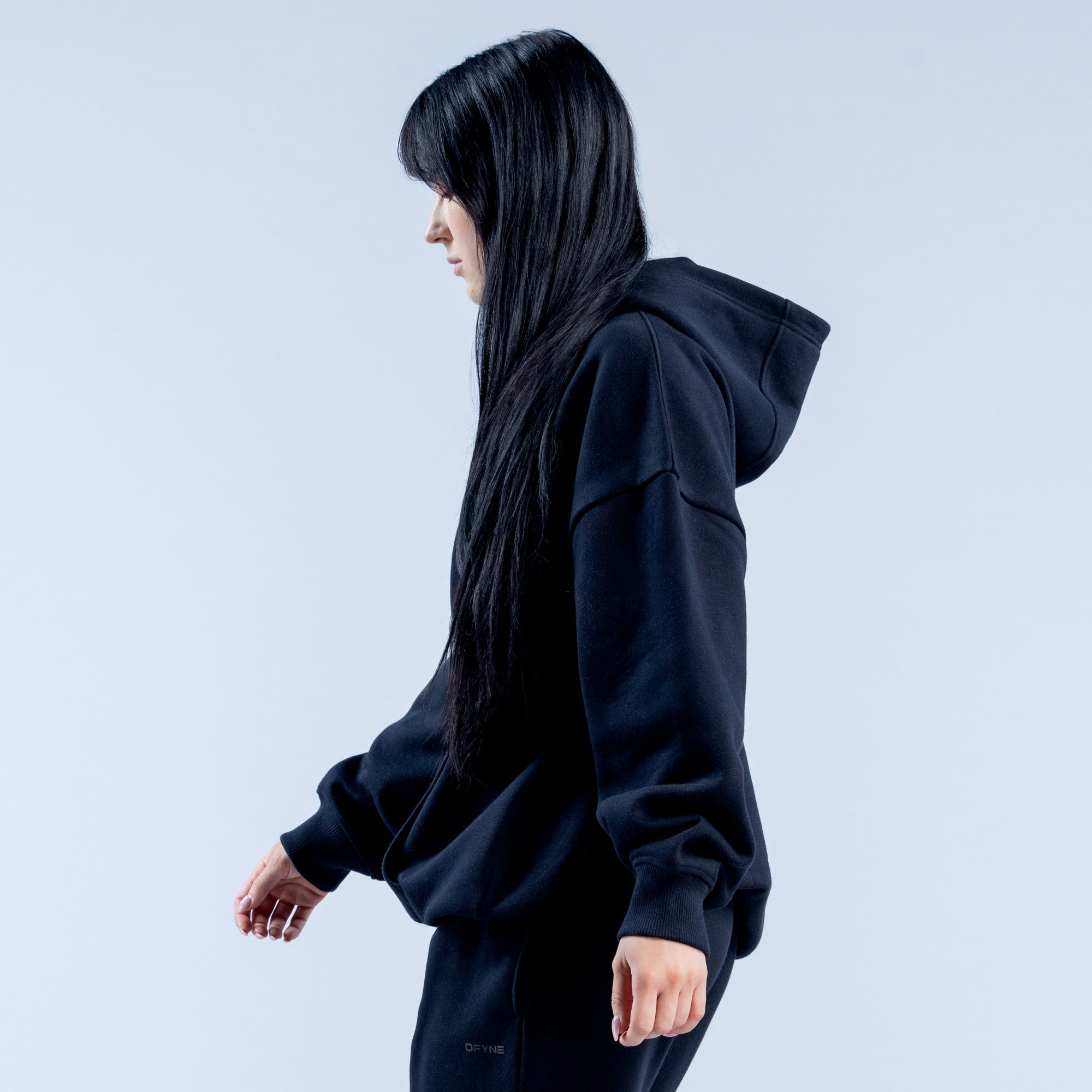 Moletom com Capuz DFYNE Revive Heavy Weight Feminino Pretas | IHZCEL357
