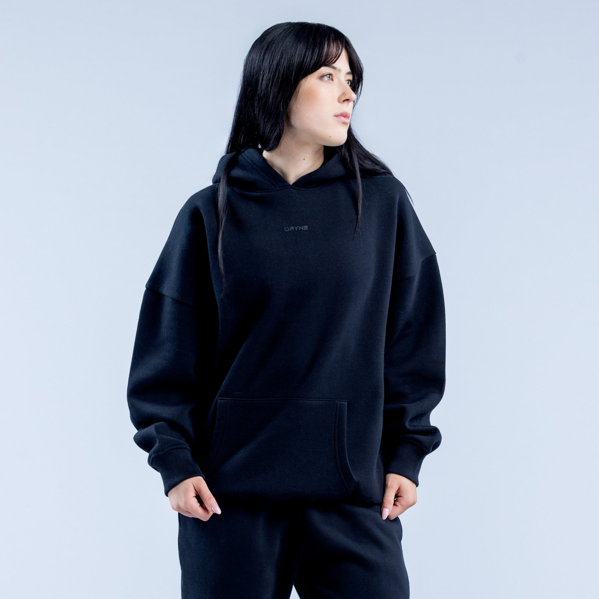 Moletom com Capuz DFYNE Revive Heavy Weight Feminino Pretas | IHZCEL357