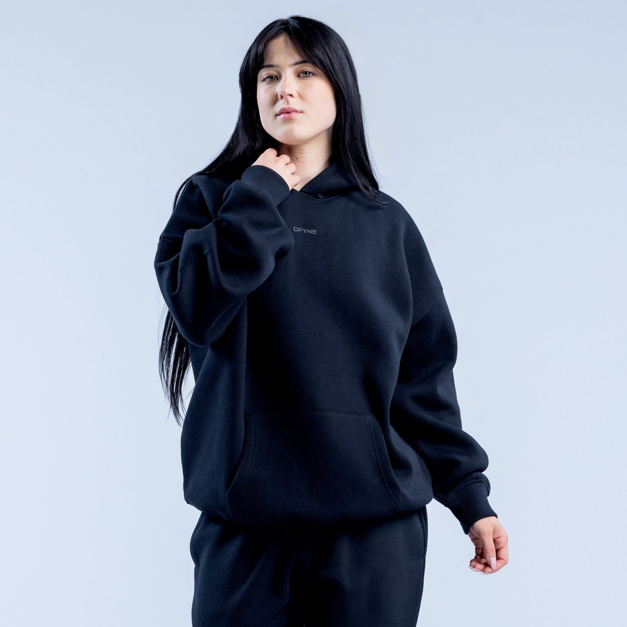 Moletom com Capuz DFYNE Revive Heavy Weight Feminino Pretas | IHZCEL357