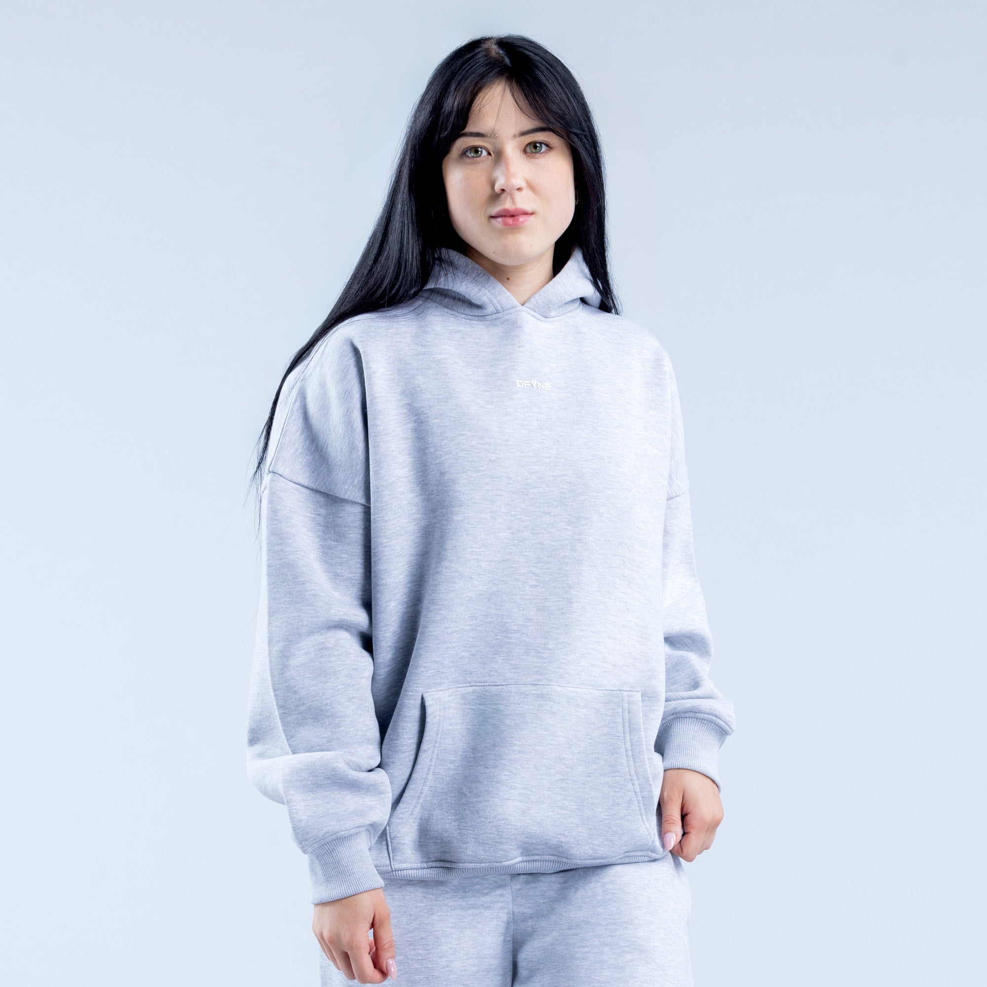 Moletom com Capuz DFYNE Revive Heavy Weight Feminino Cinzentas | JCAPEM725