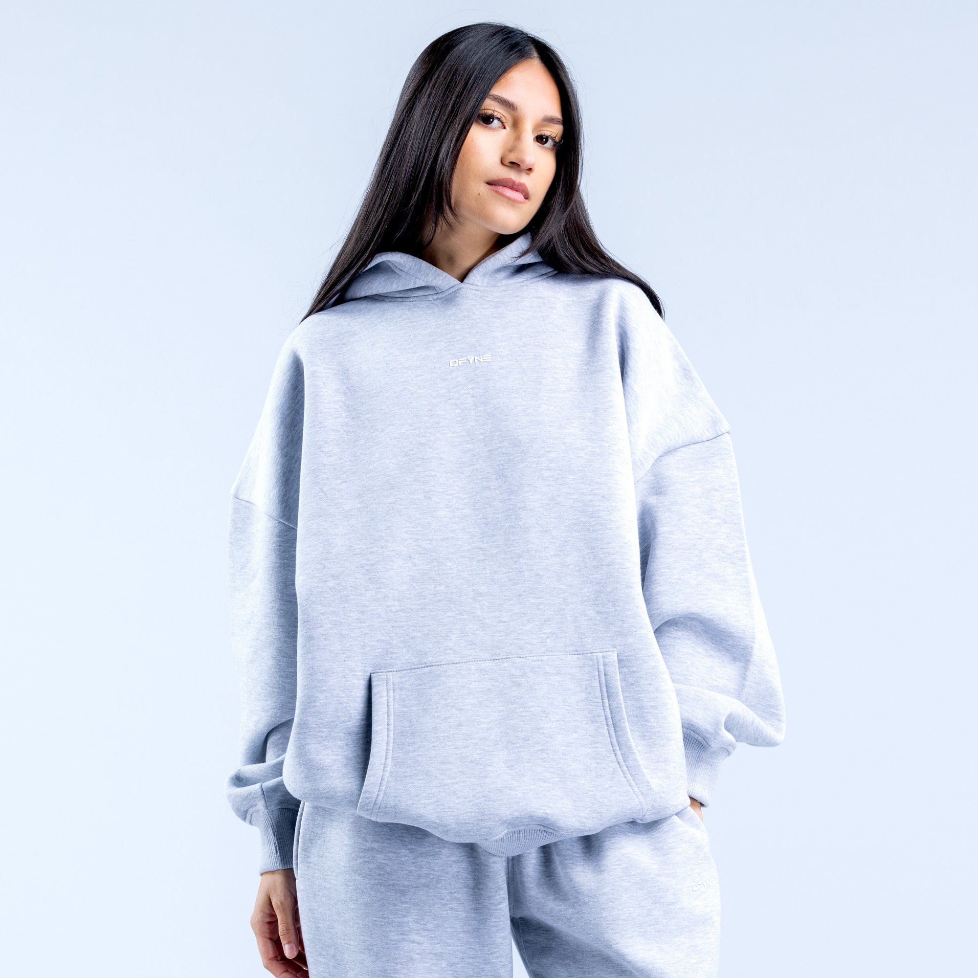 Moletom com Capuz DFYNE Revive Heavy Weight Feminino Cinzentas | JCAPEM725