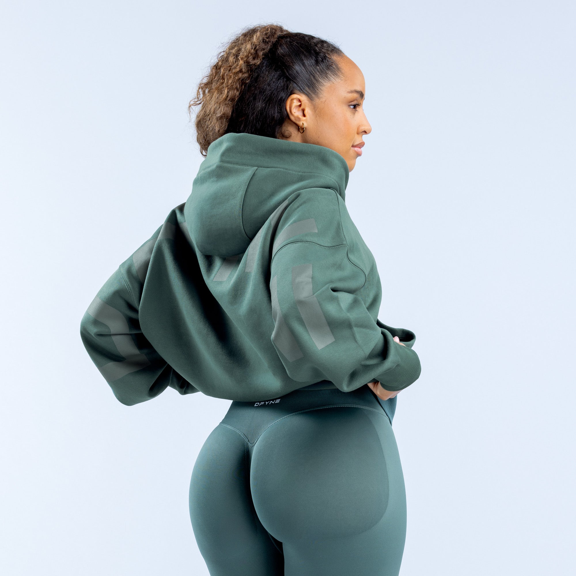 Moletom com Capuz DFYNE Signature Feminino Verdes | JZYSOQ396
