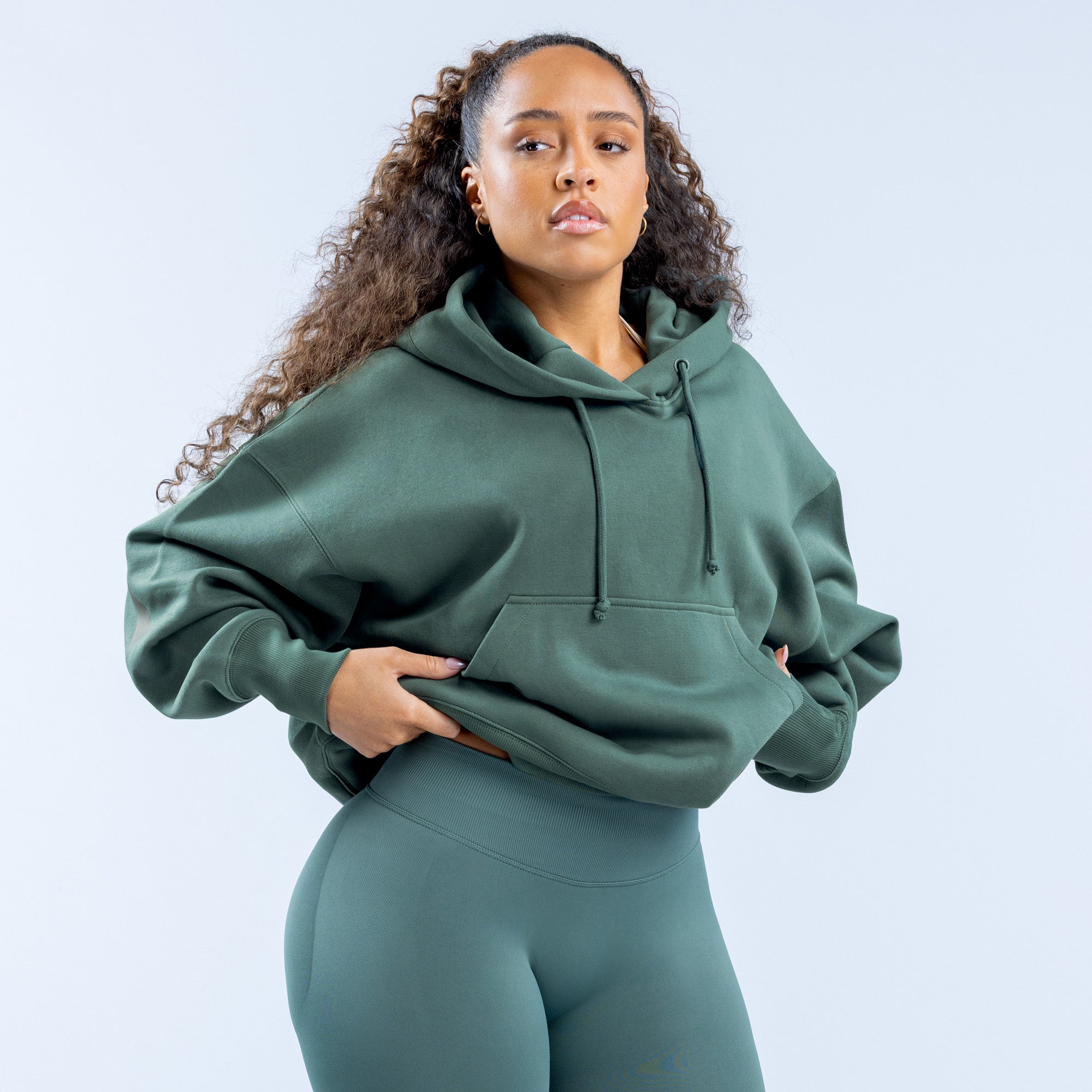Moletom com Capuz DFYNE Signature Feminino Verdes | JZYSOQ396
