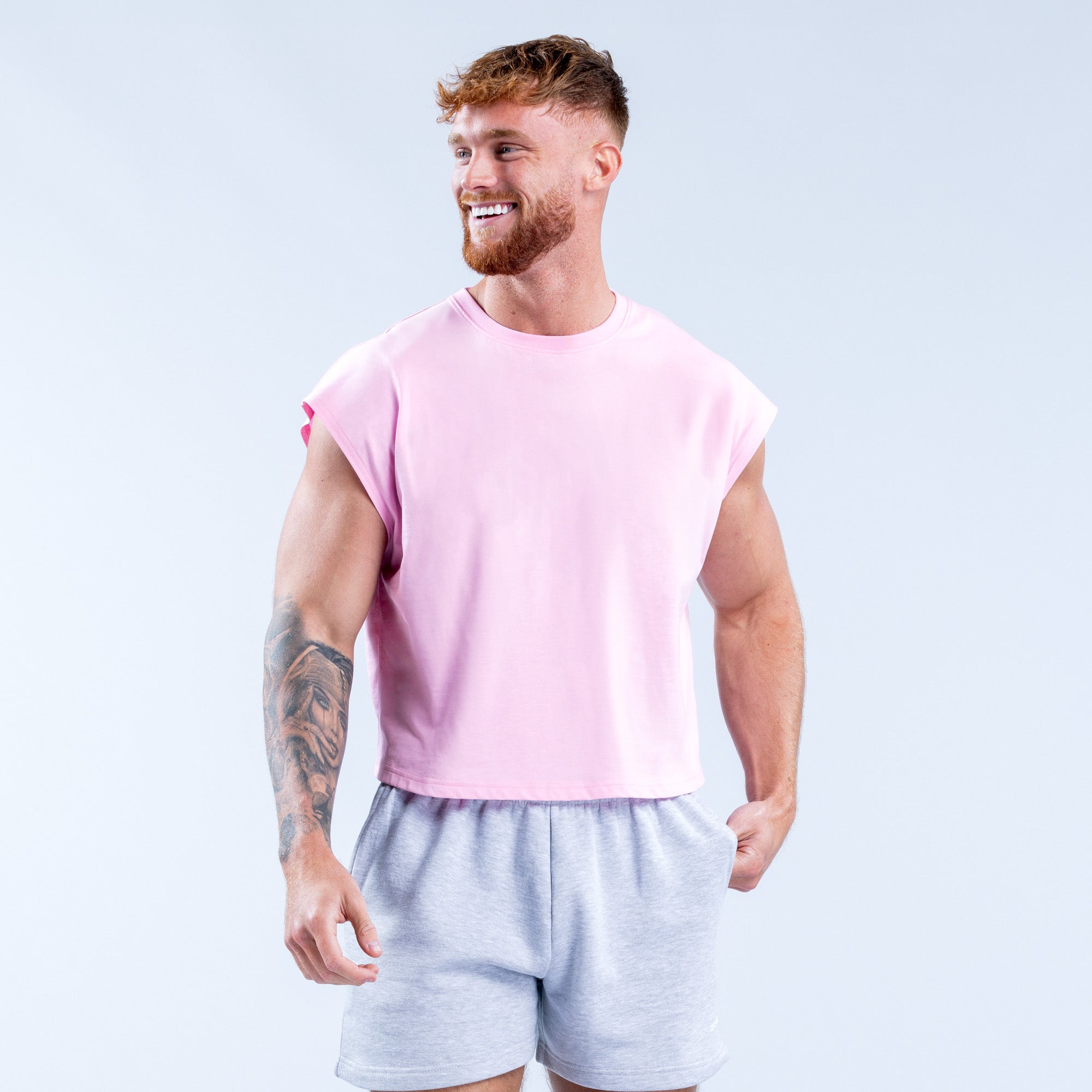 Regata DFYNE Signature Crop Masculino Luz Rosa Rosa | PLZNMW489