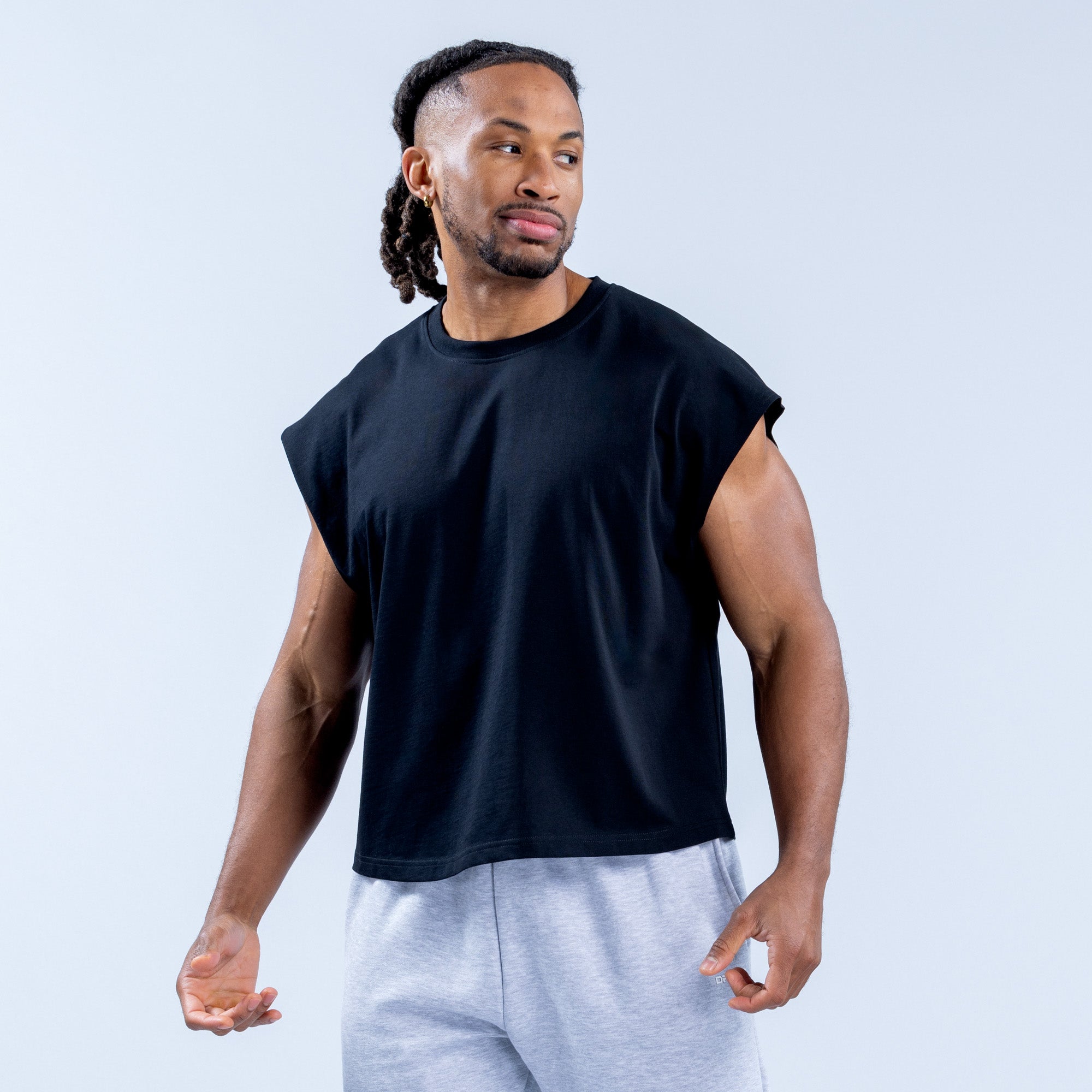Regata DFYNE Signature Crop Masculino Pretas | ZNCAKW781