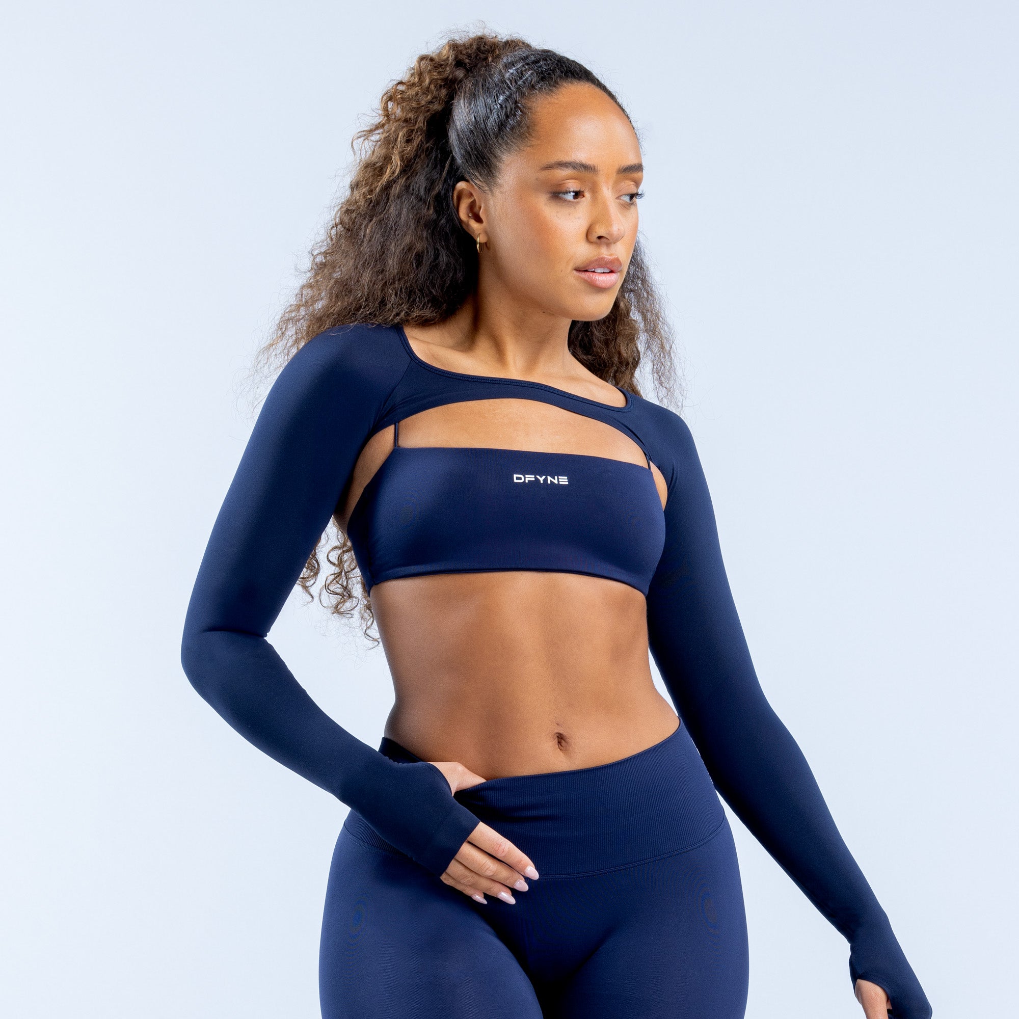 Shrug DFYNE Defy Long Sleeve Feminino Azul Marinho | OAMUSB756