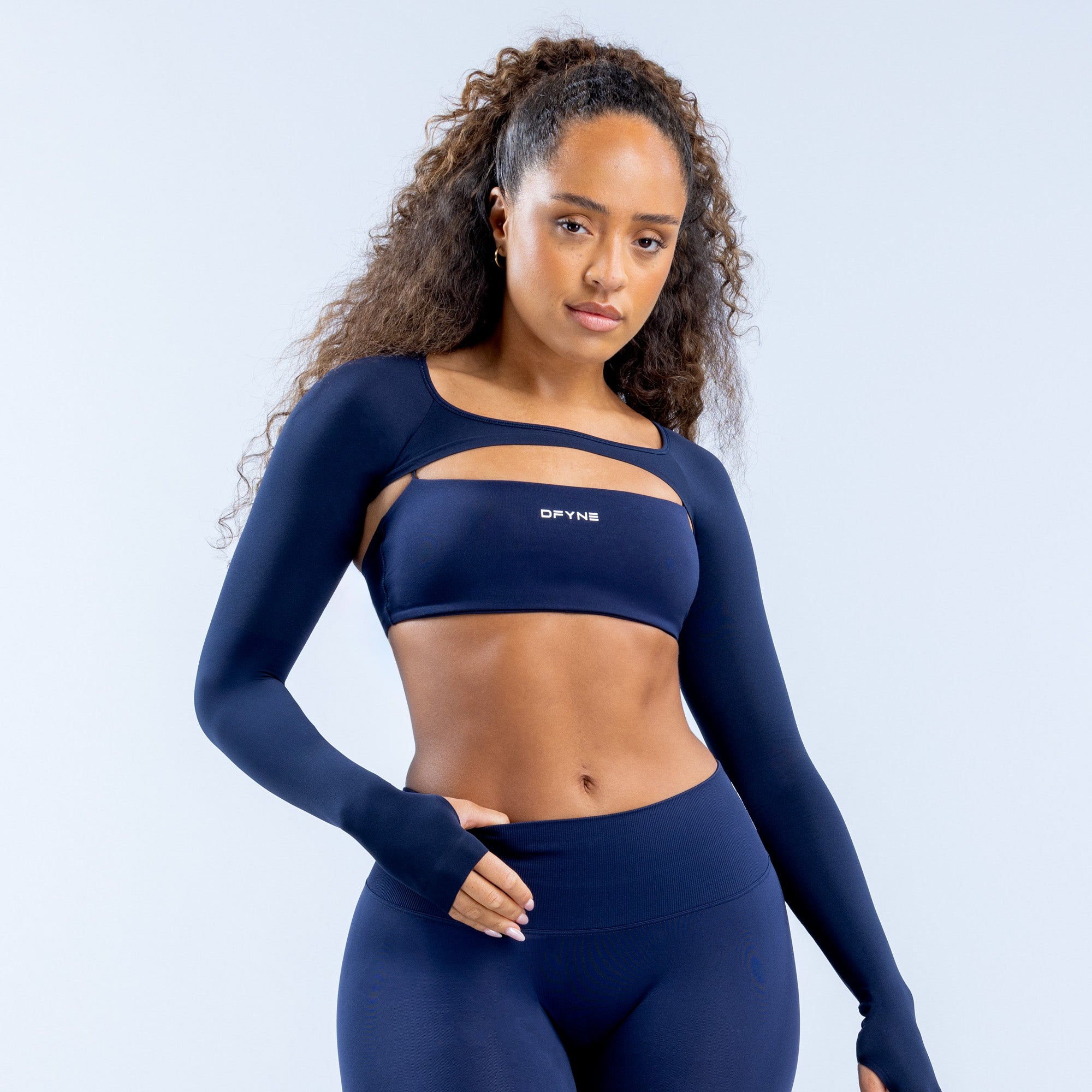 Shrug DFYNE Defy Long Sleeve Feminino Azul Marinho | OAMUSB756