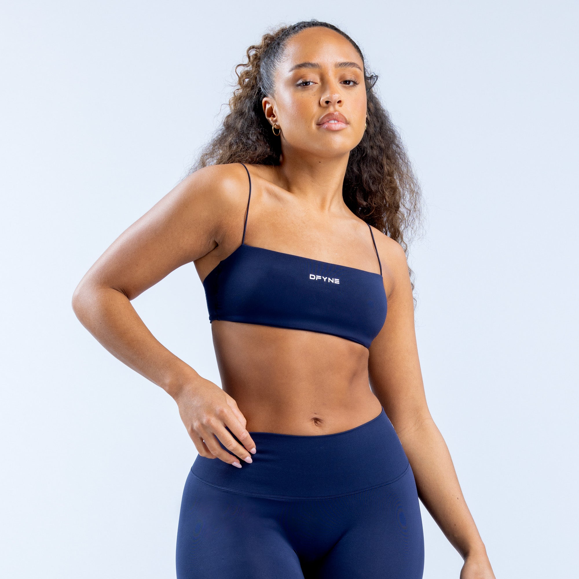 Sutiã Esportivo DFYNE Defy Strappy Feminino Azul Marinho | PTYREZ275