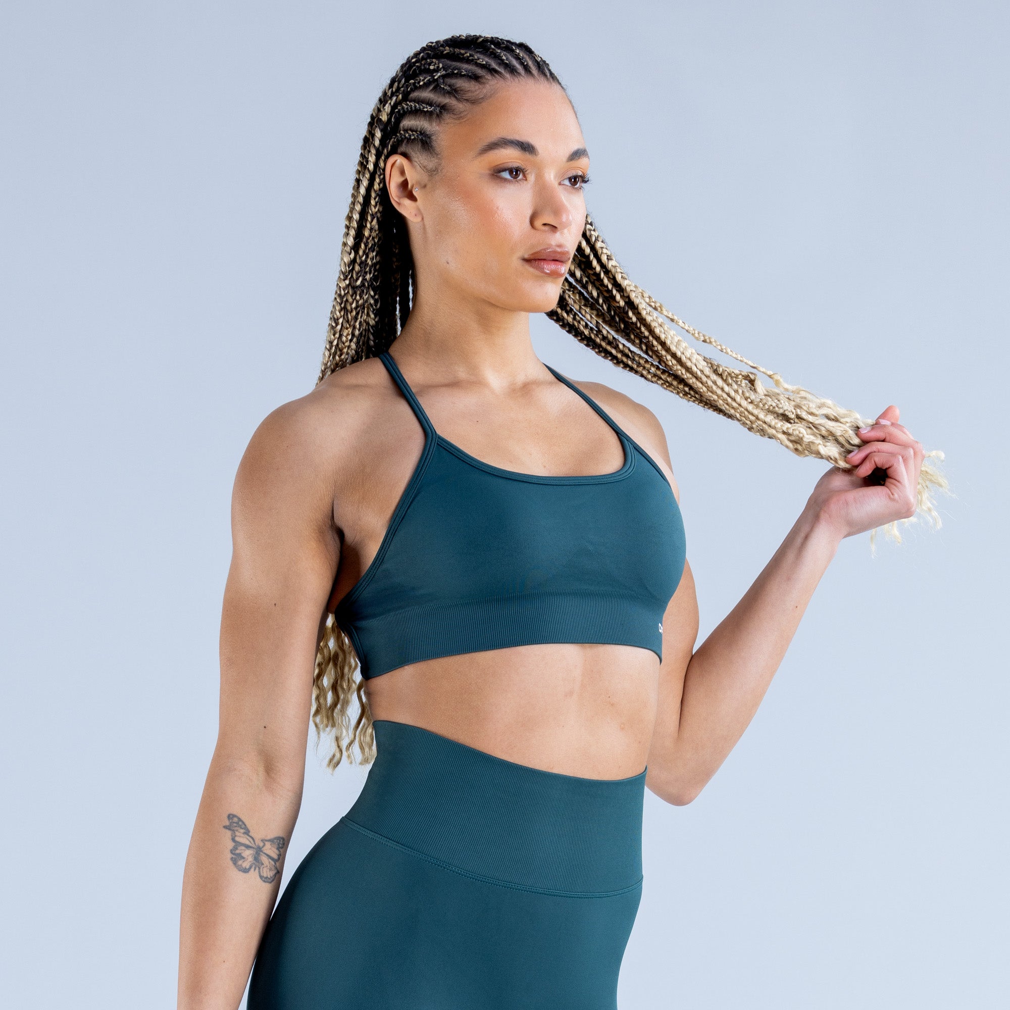 Sutiã Esportivo DFYNE Dynamic Backless Feminino Turquesa Escuro Verdes | WCHLOK013