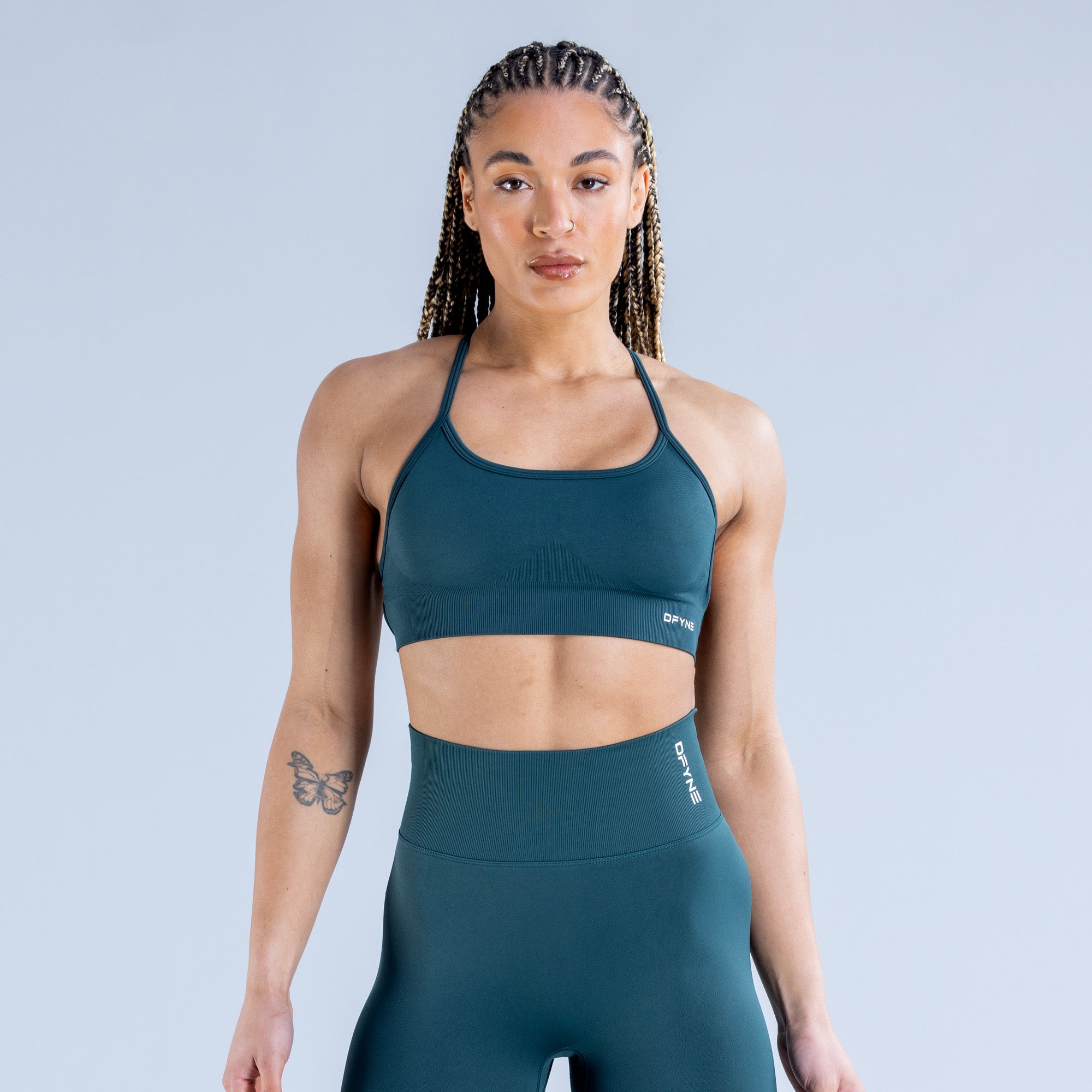 Sutiã Esportivo DFYNE Dynamic Backless Feminino Turquesa Escuro Verdes | WCHLOK013