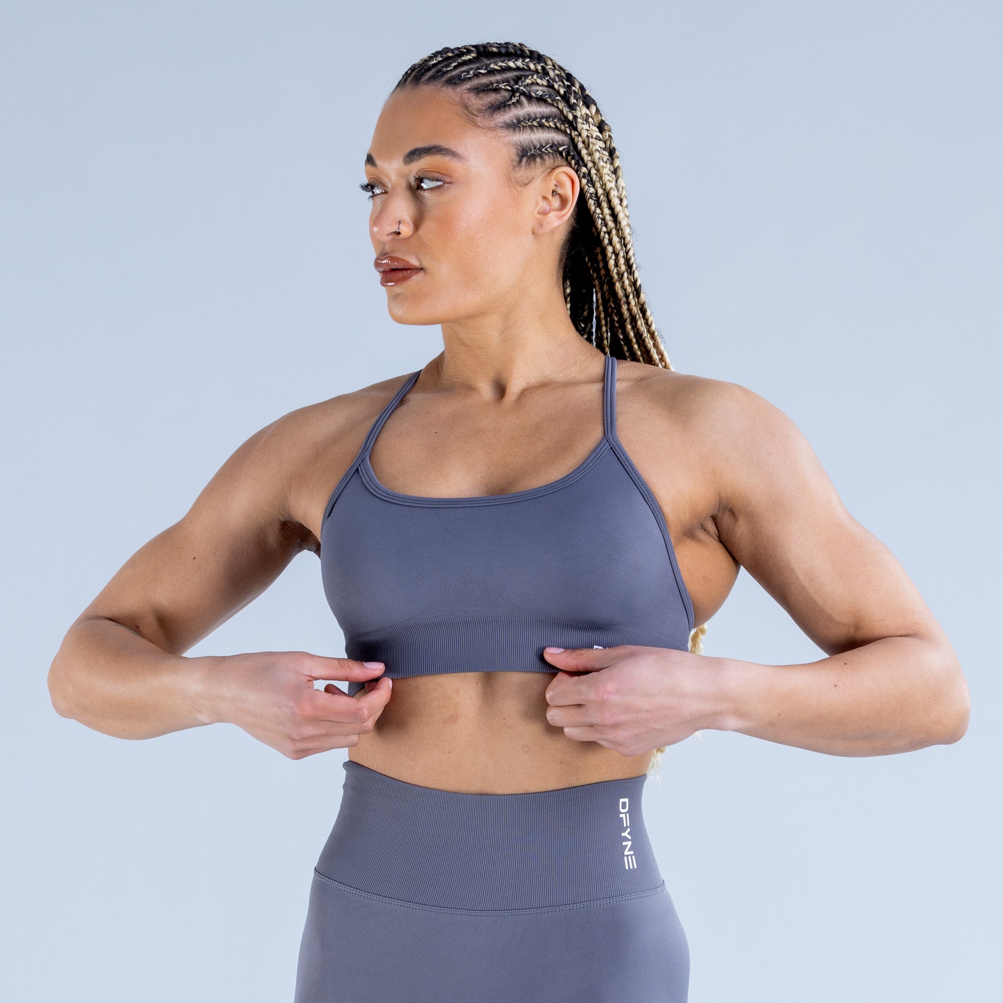 Sutiã Esportivo DFYNE Dynamic Backless Feminino Cinzentas Escuro | EJDMWF578