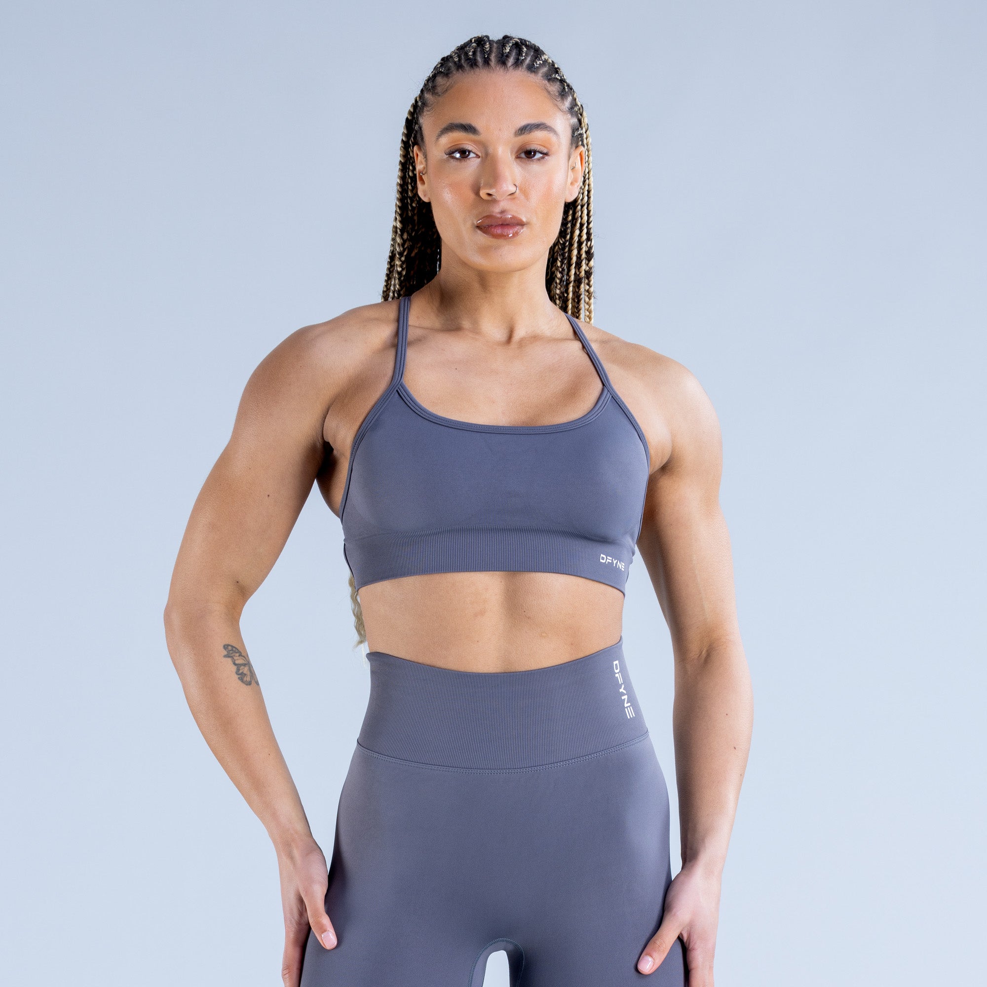 Sutiã Esportivo DFYNE Dynamic Backless Feminino Cinzentas Escuro | EJDMWF578