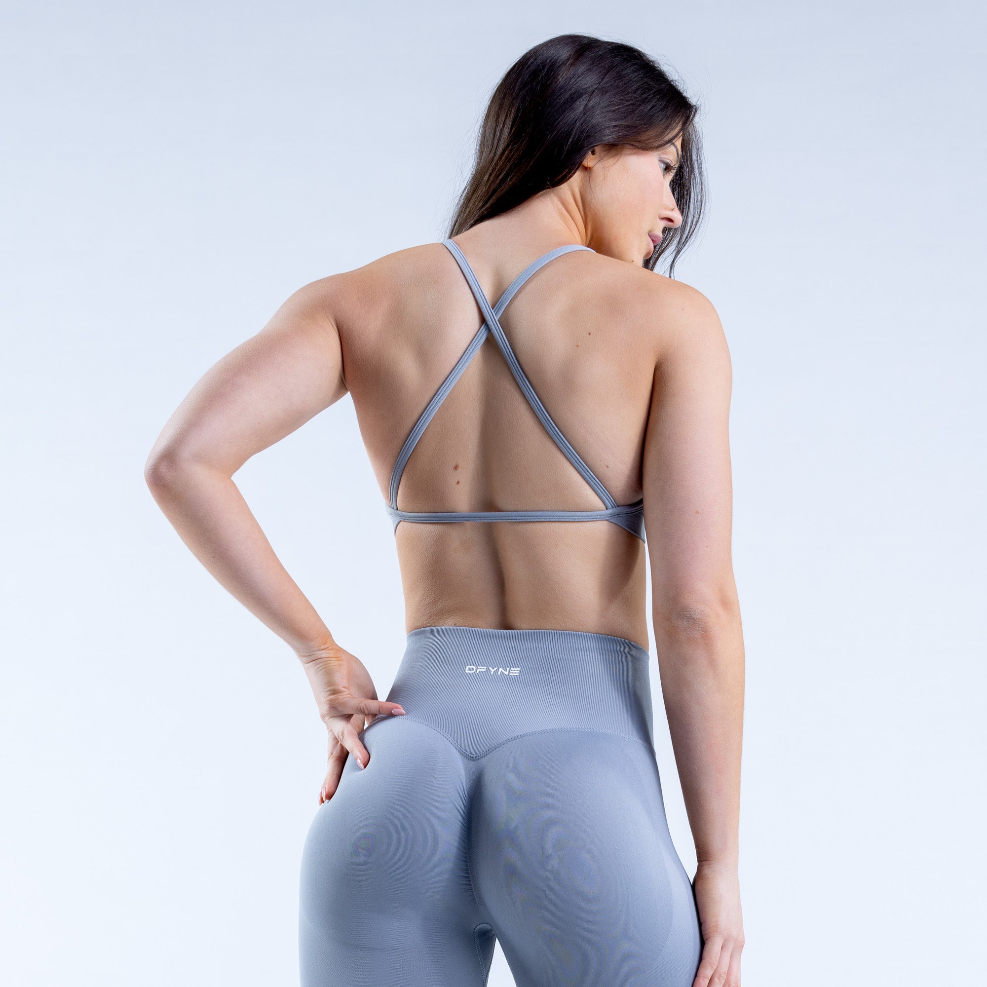Sutiã Esportivo DFYNE Dynamic High Neck Backless Feminino Luz Cinzentas | JALHNZ821