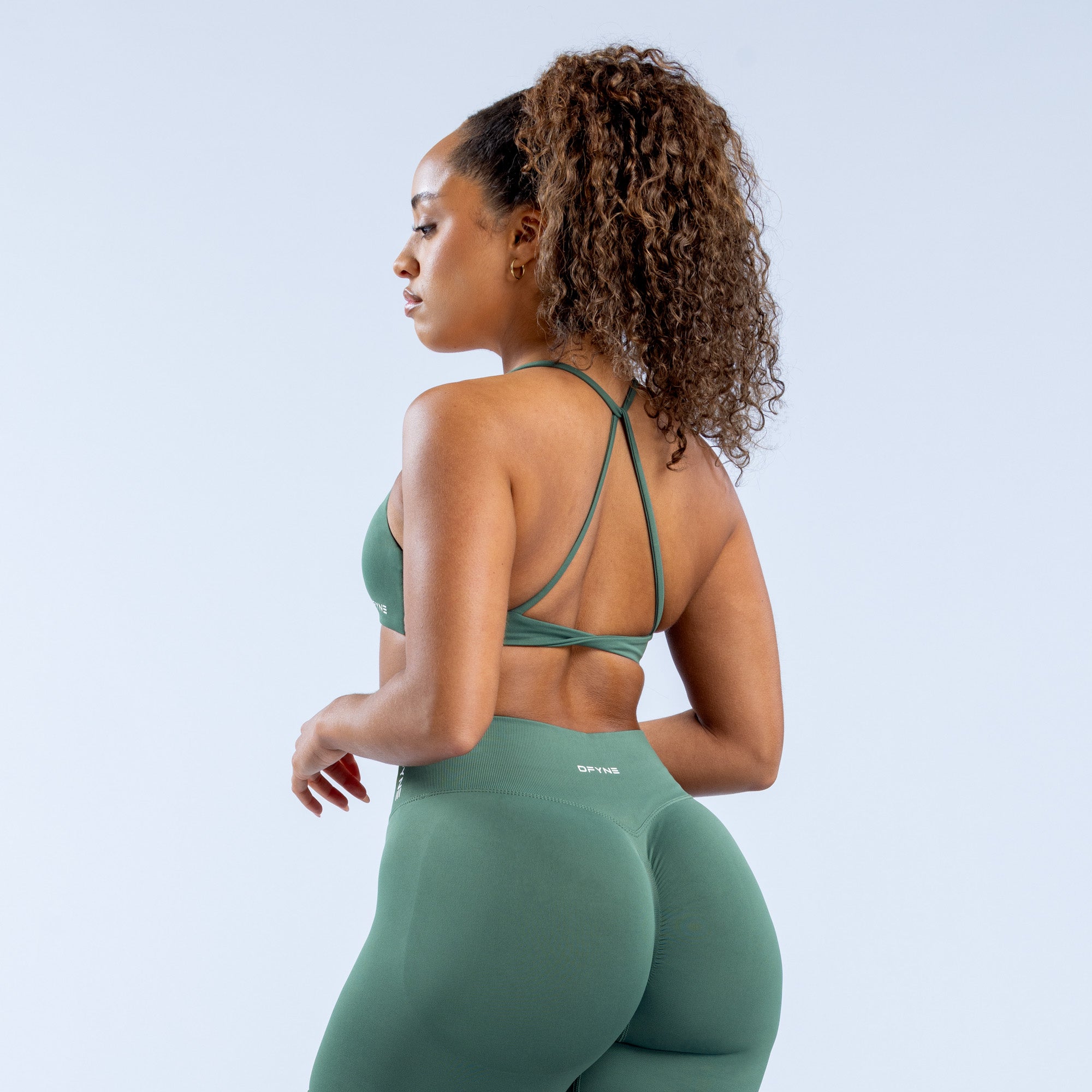Sutiã Esportivo DFYNE Dynamic Twist Back Feminino Verdes | UMOLHX915