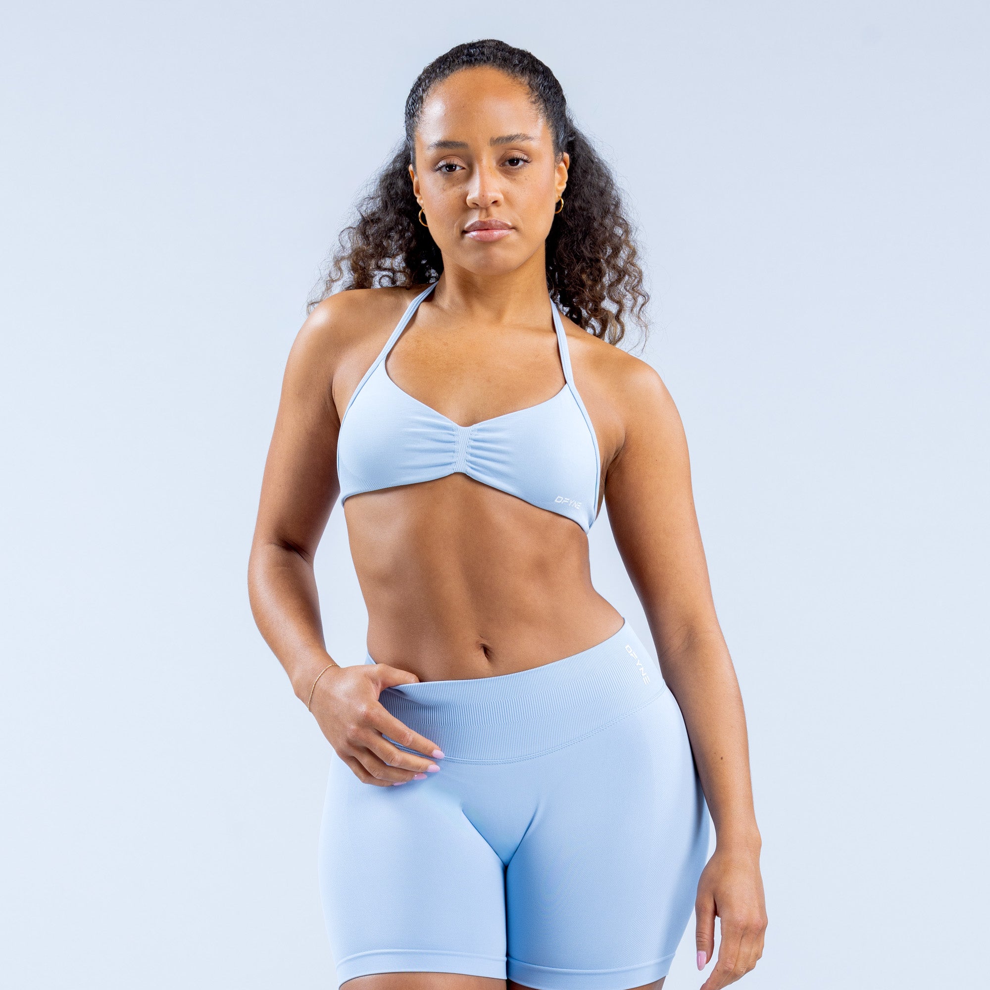 Sutiã Esportivo DFYNE Impact Strappy Feminino Azuis | QKSVON246