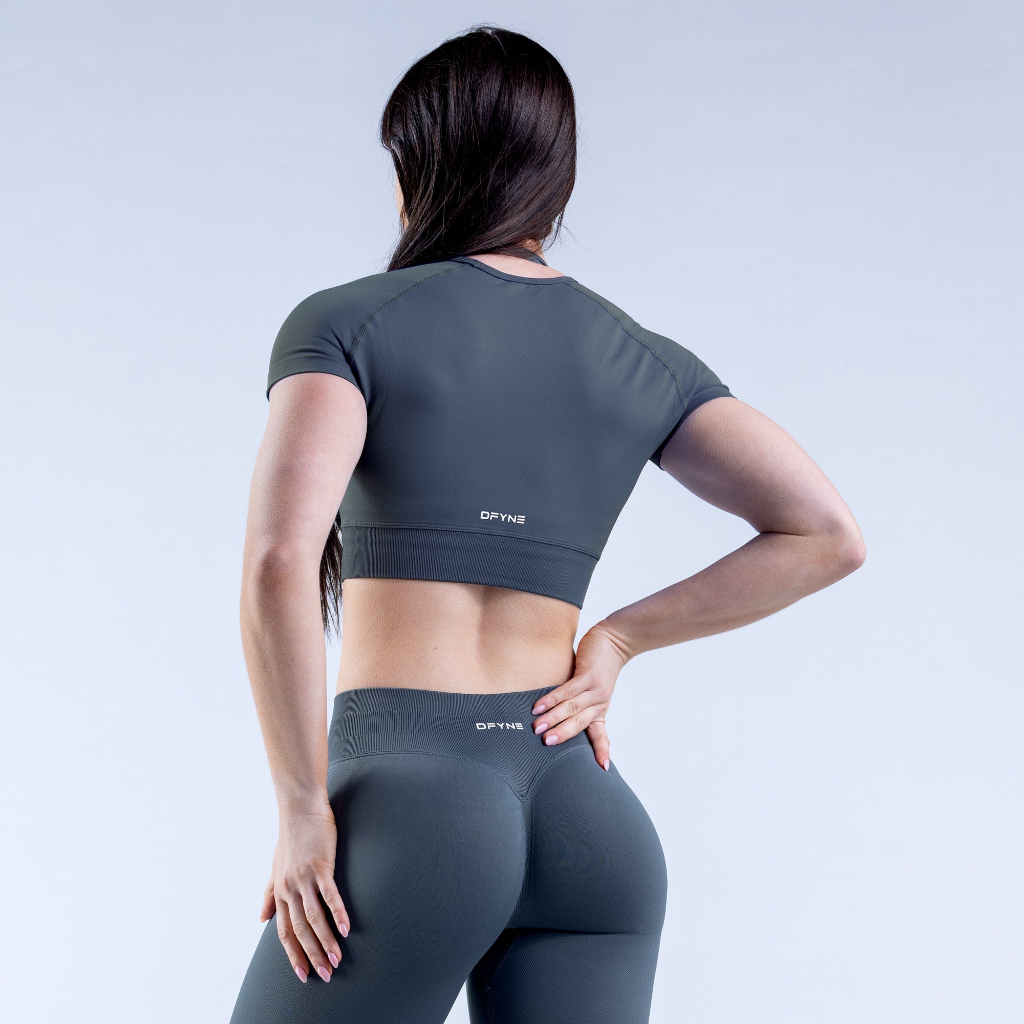 Top DFYNE Impact Crop Feminino Cinzentas | TWOPJU735